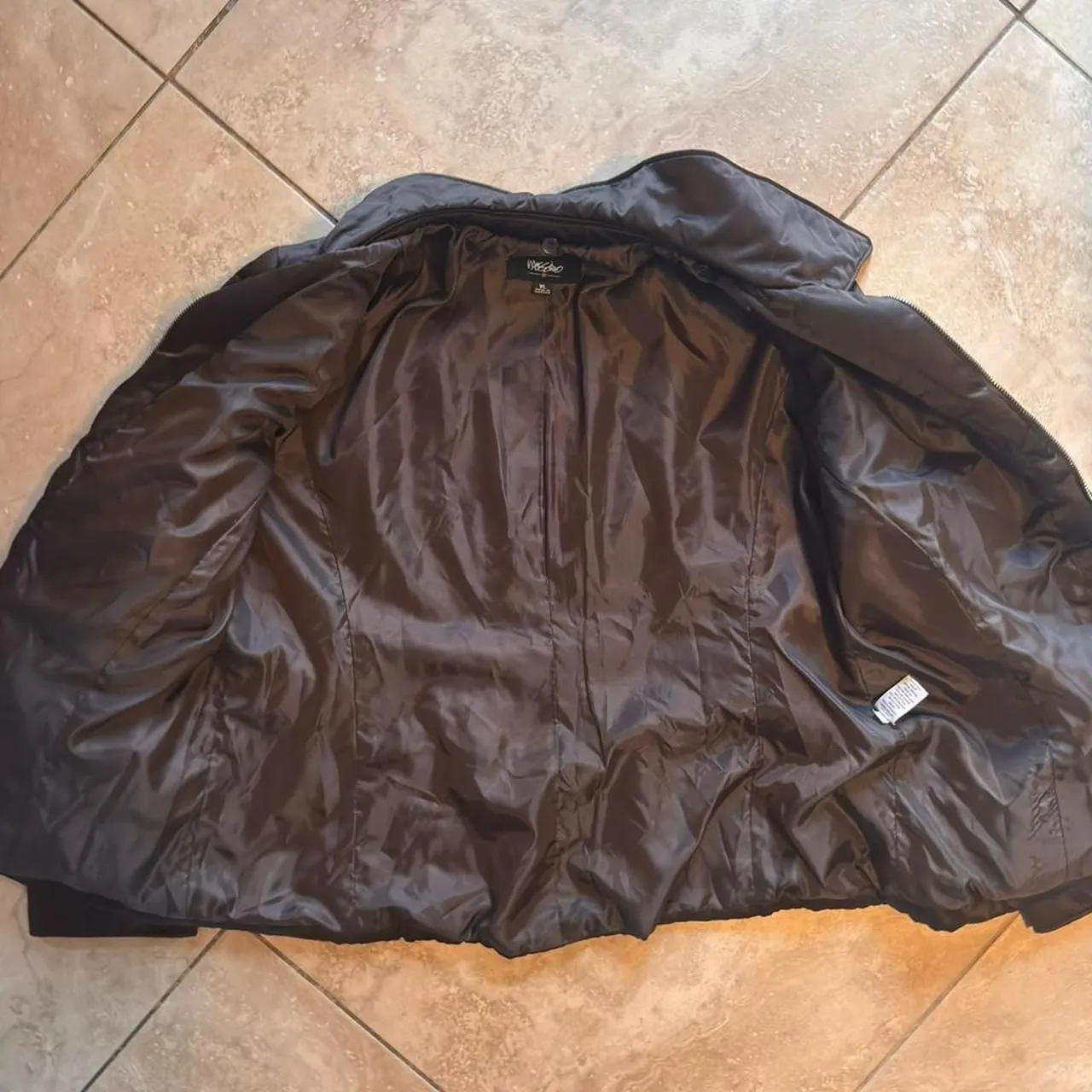 Mossimo Women’s Quilted Polyester Moto Jacket XL – Black Utility Style Brown - Image 3