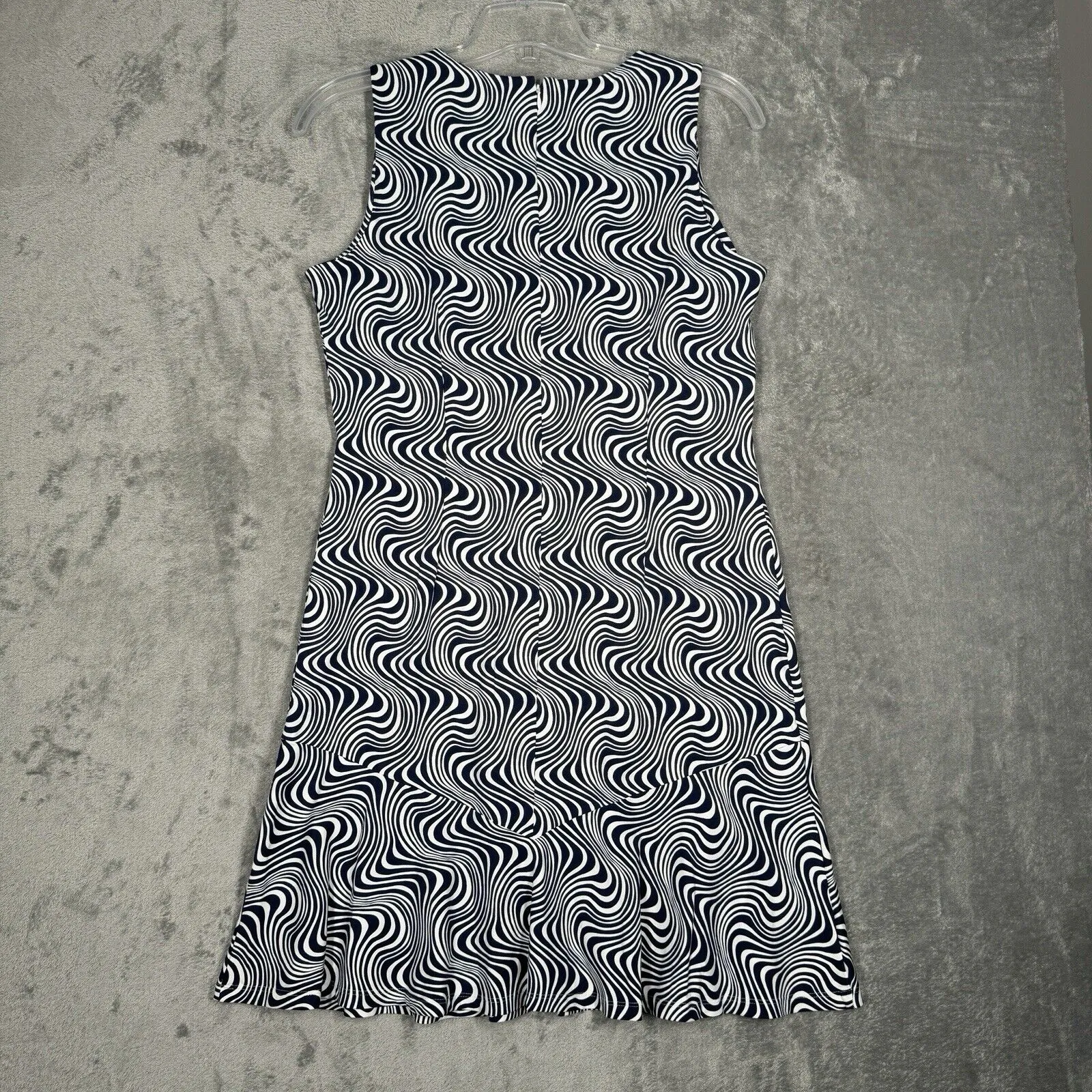 J. McLaughlin Dress Womens Large Blue White Swirl Catalina Cloth Sheath Artsy - Image 3
