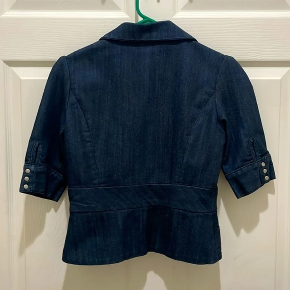 Guess Denim Lined 3/4 Sleeve Blazer - Image 2