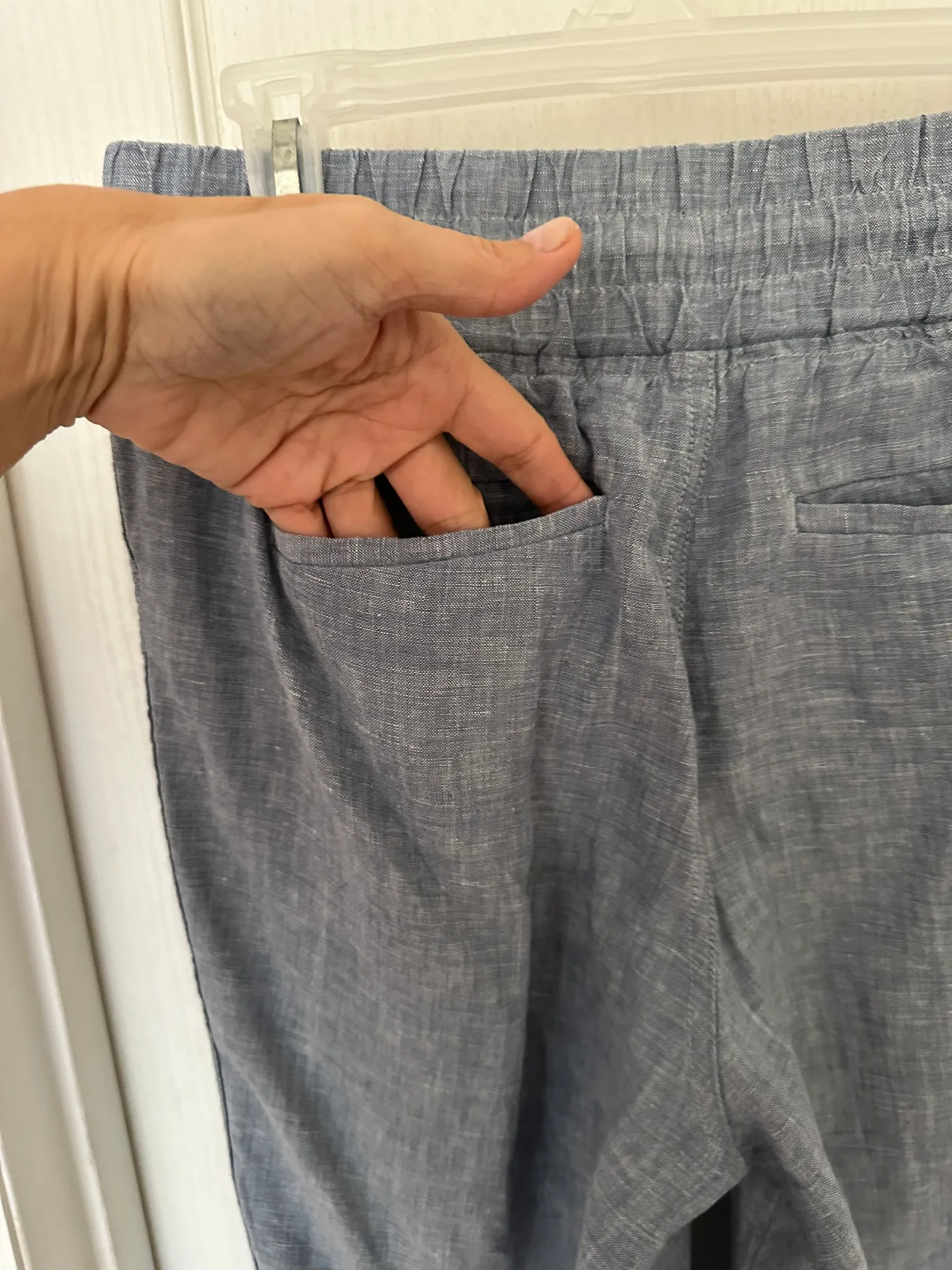 Woman’s Cabo Linen Jogger Blue Lightweight Pants Athleisure, Sz 6 - Image 8