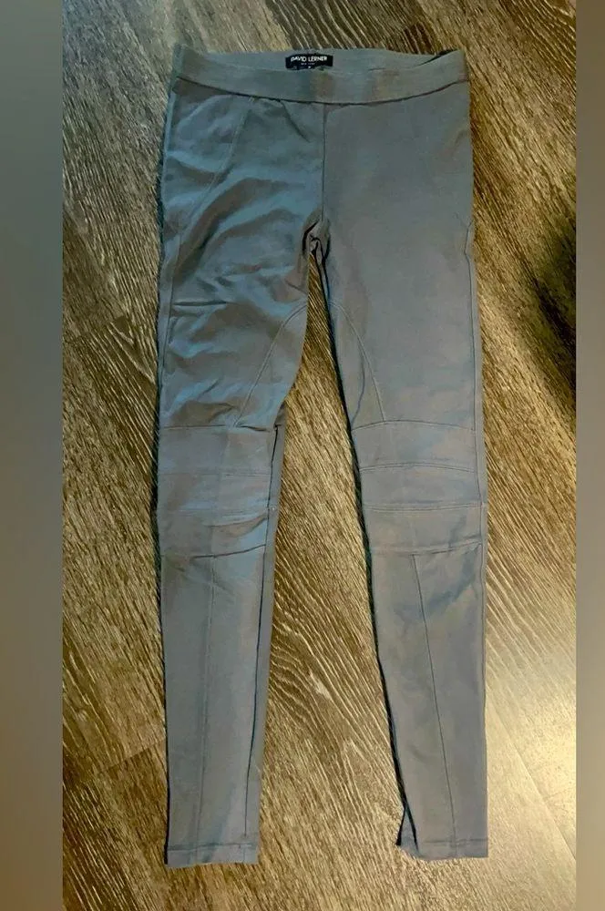David Lerner Moto Leggings Gray Size Small | Revolve Stretch Knit Pants USA Made - Image 2