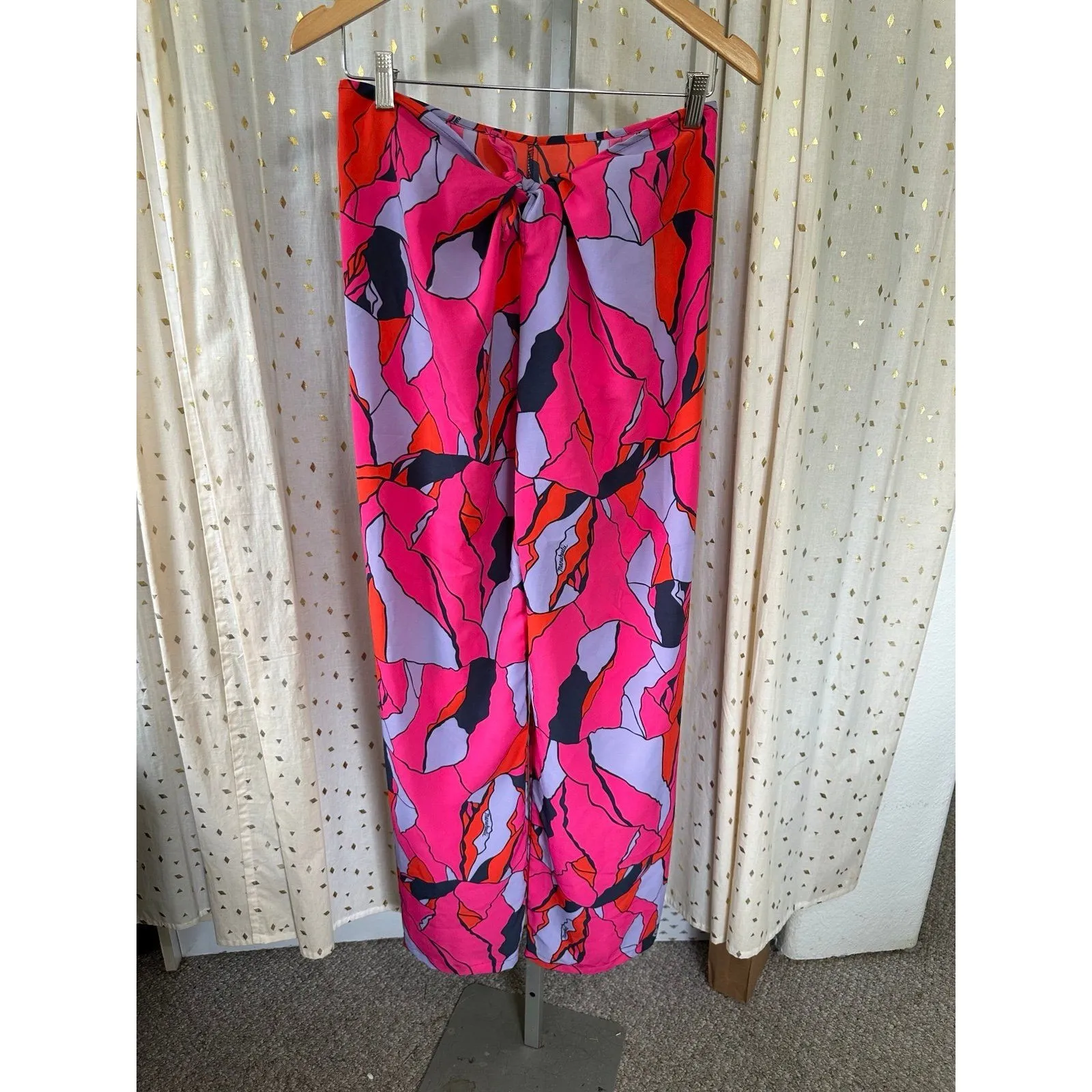 Manuhealii Hawaiian Designer Front Tie Pull On Pants S - Image 2
