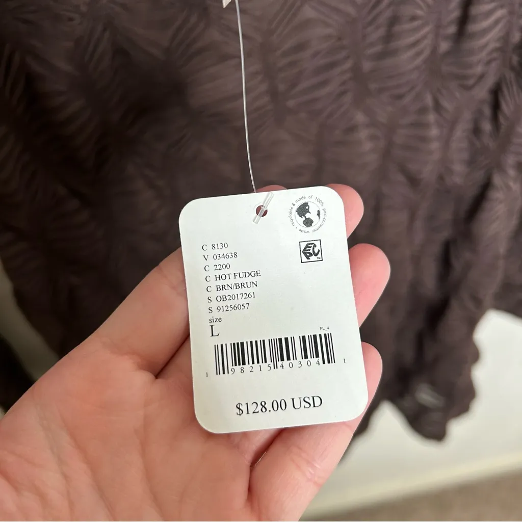 NWT Free People Paulie Mini Dress in Hot Fudge large - Image 14