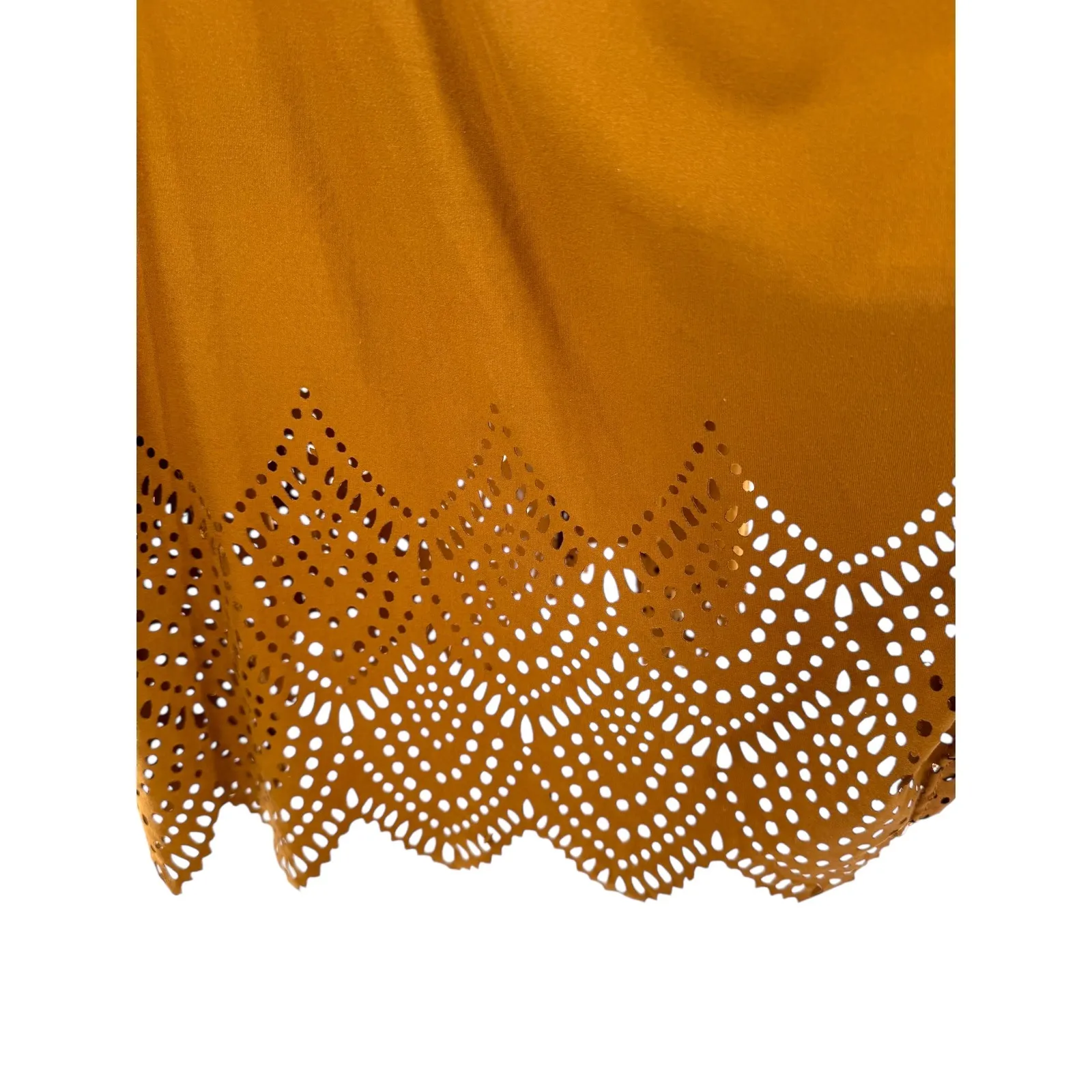 Chances‎ R Laser Cut Cardigan Jacket L Western Cowgirl Rust Brown Boho Duster Size L - Image 2