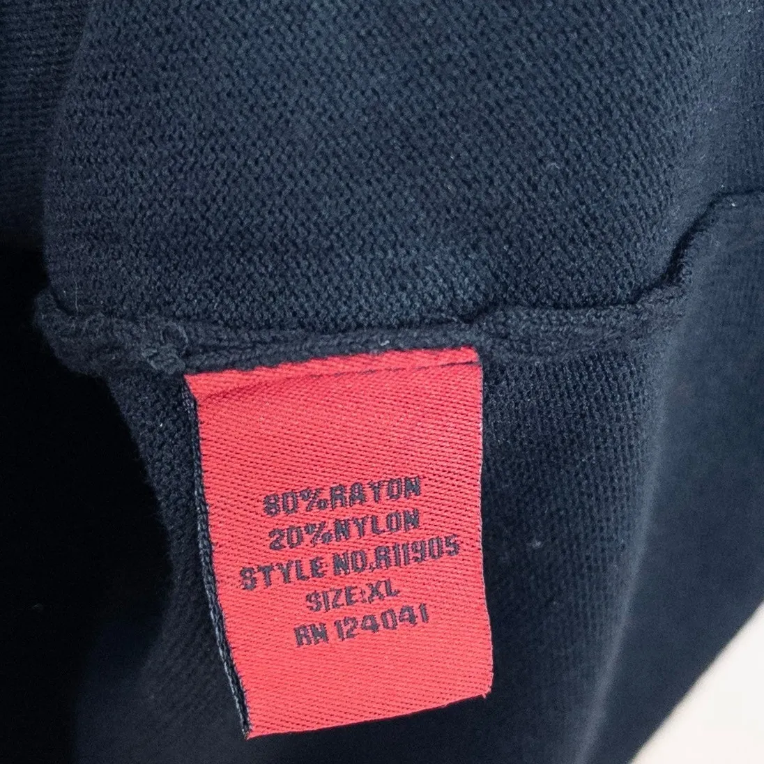 RED Saks Fifth Ave Ruffle Neck Sweater Knit Top Womens XL Black Parisian Classic - Image 6