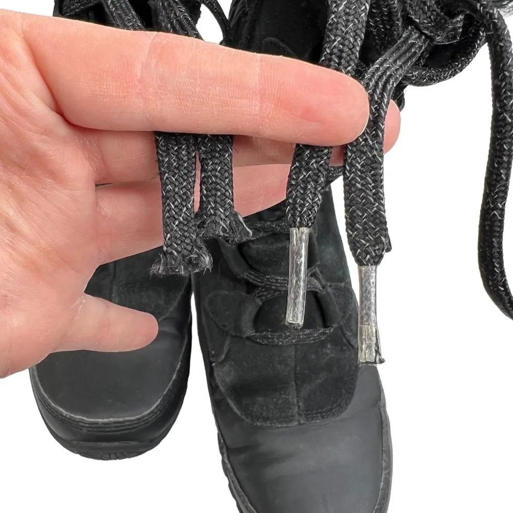 The North Face Black Nuptse Purna Suede Leather Faux Fur Boots - Image 8