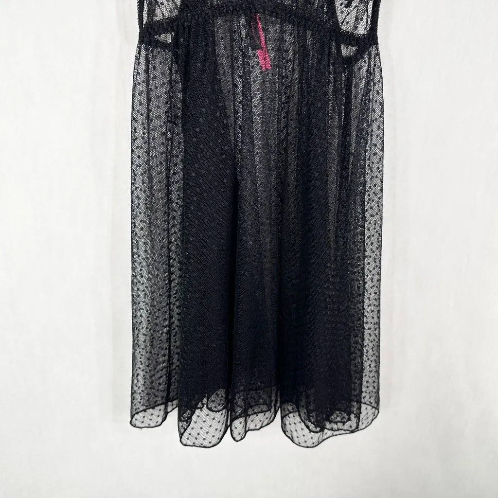 Seven til Midnight Small Medium Lingerie Nightie Black Lace Butterfly 499 - Image 4