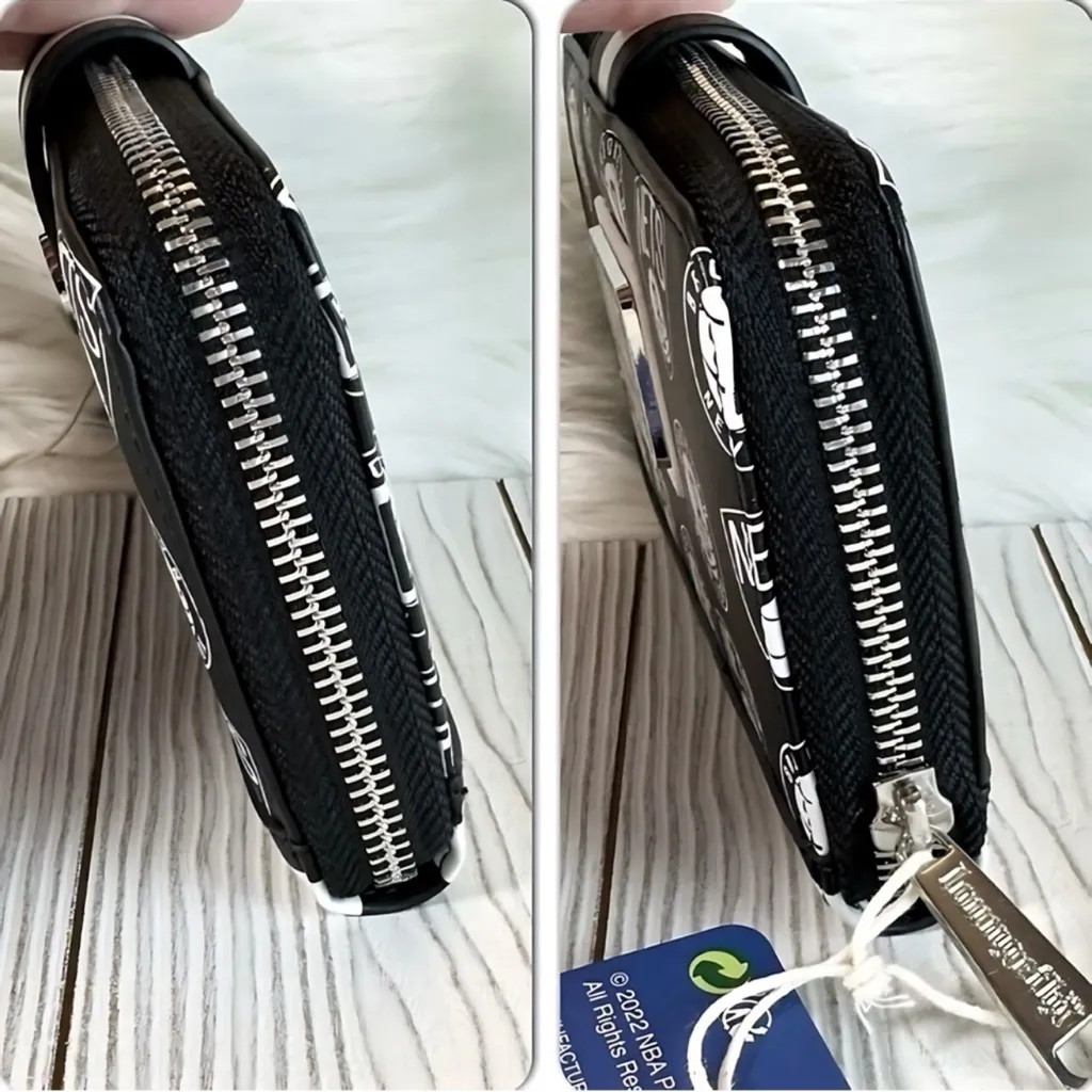 Loungefly NBA Brooklyn Nets Logo Zip Around Wallet NWTS - Image 3