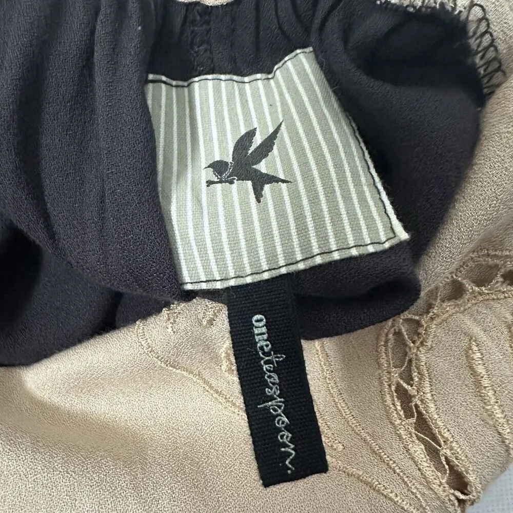 One Teaspoon Romper Cali Scoop Open Back Lace Boho Casual Artsy Feminine M - Image 3