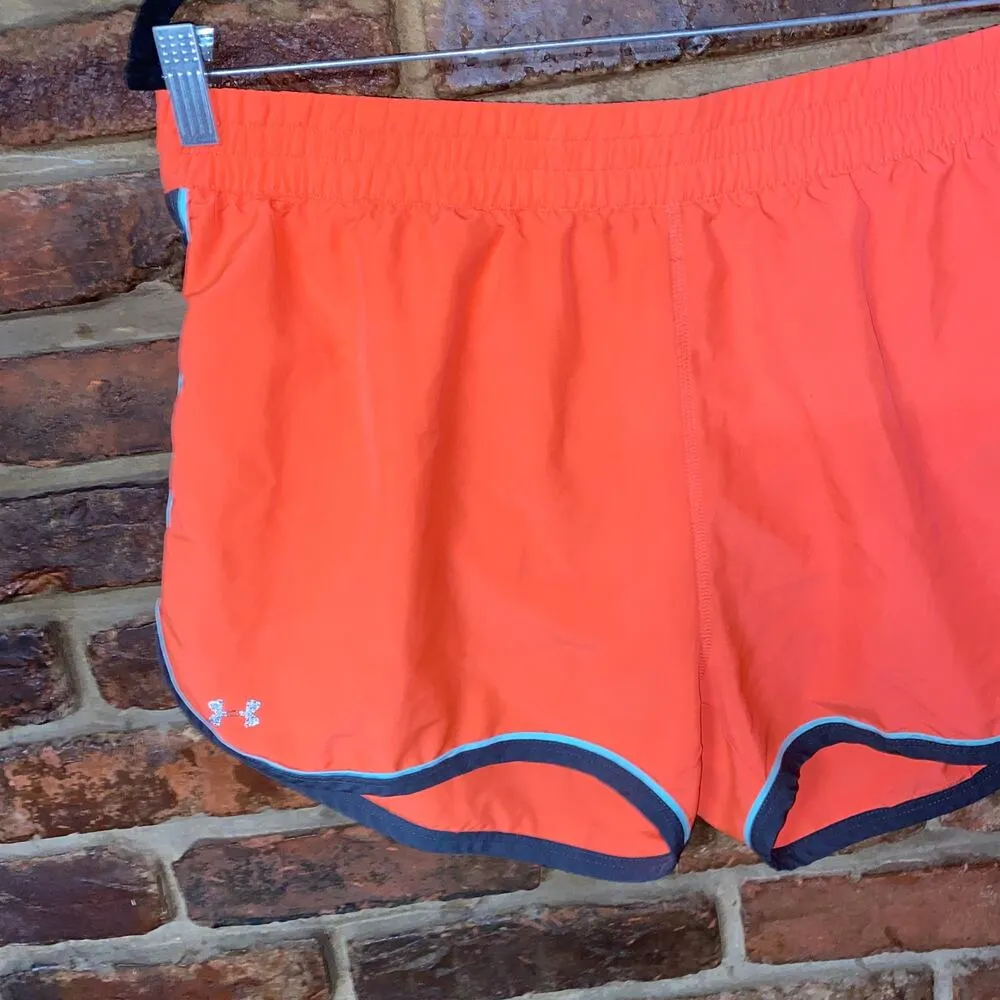 Under Armour Neon Coral Orange Activewear Athletic Shorts Women's Size XL - Image 2
