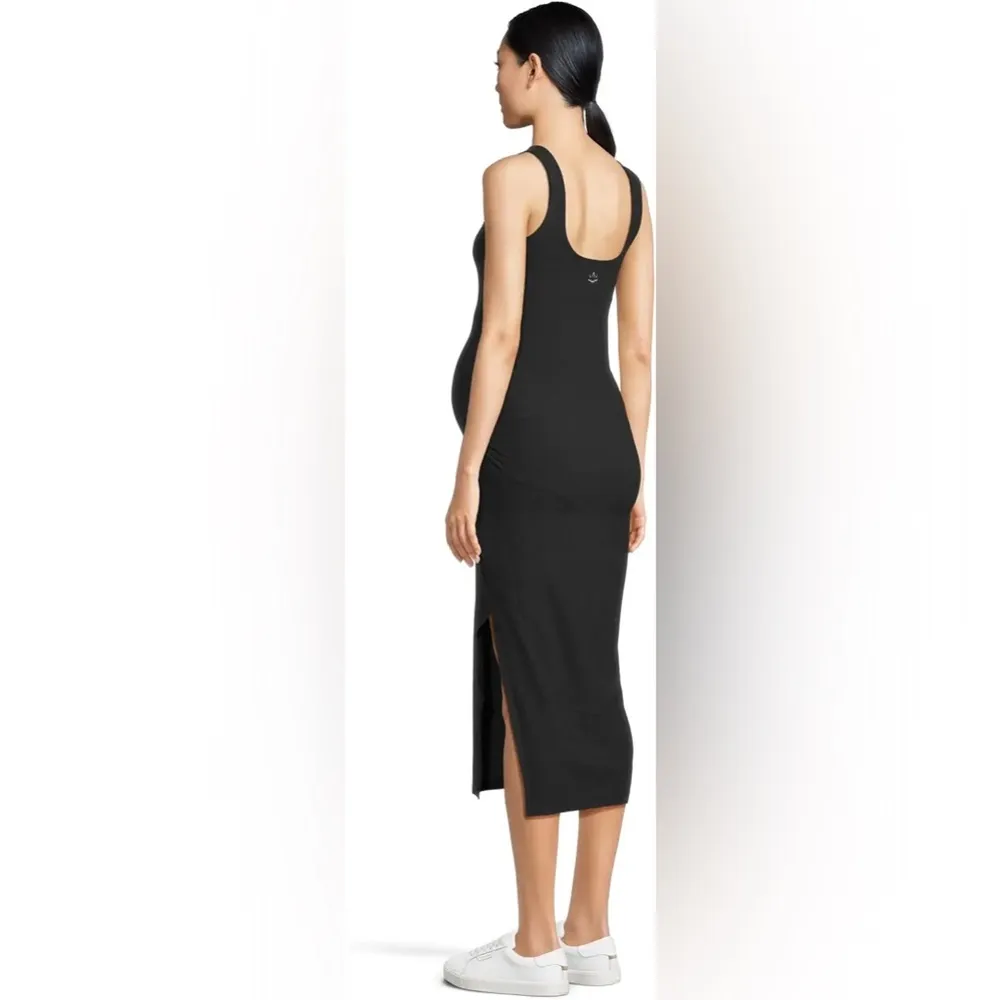 Beyond the Bump by Beyond Yoga Spacedye Icon Maternity Midi Dress Darkest Night - Image 11