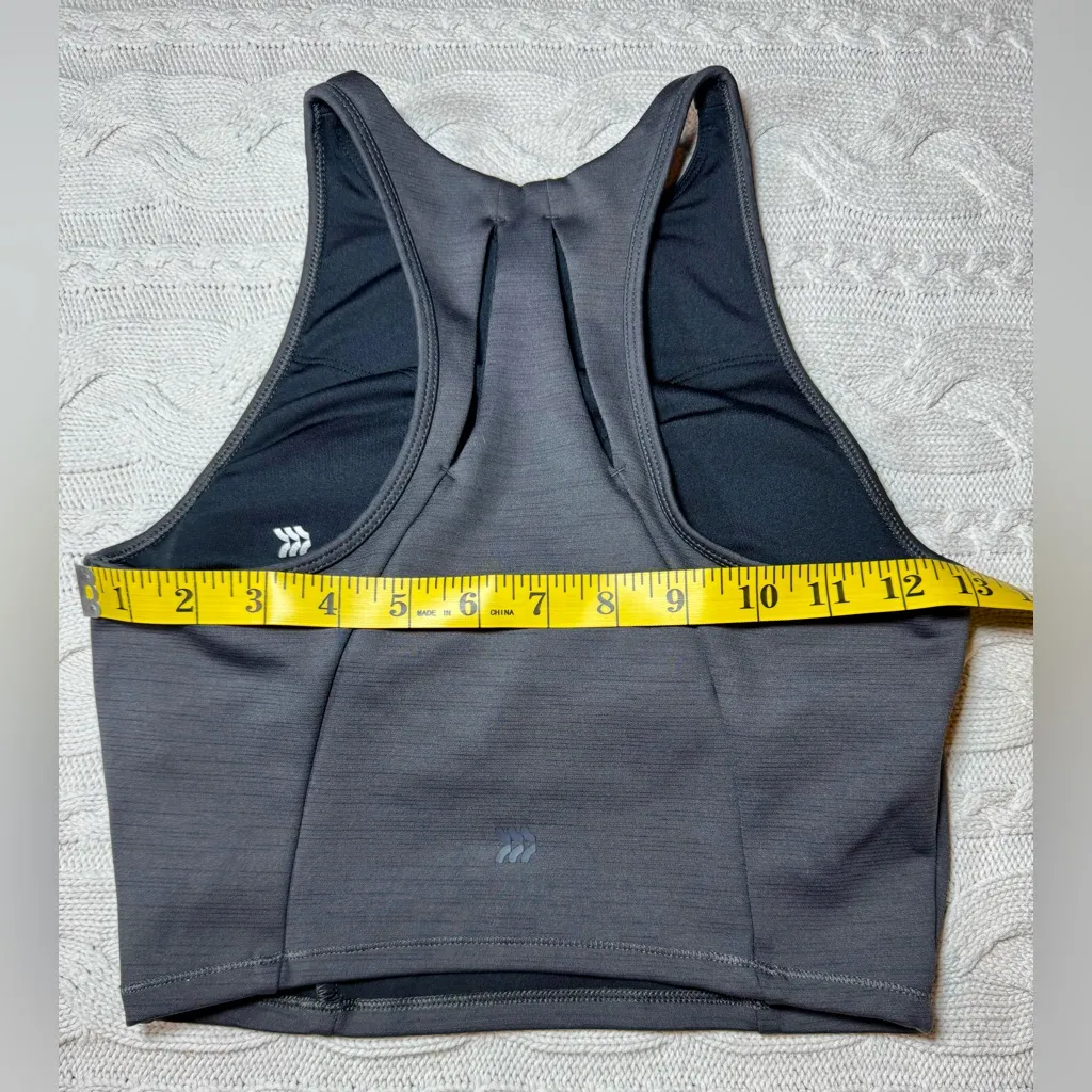 All in Motion Grey Fitted Crop Tank Top - Image 8