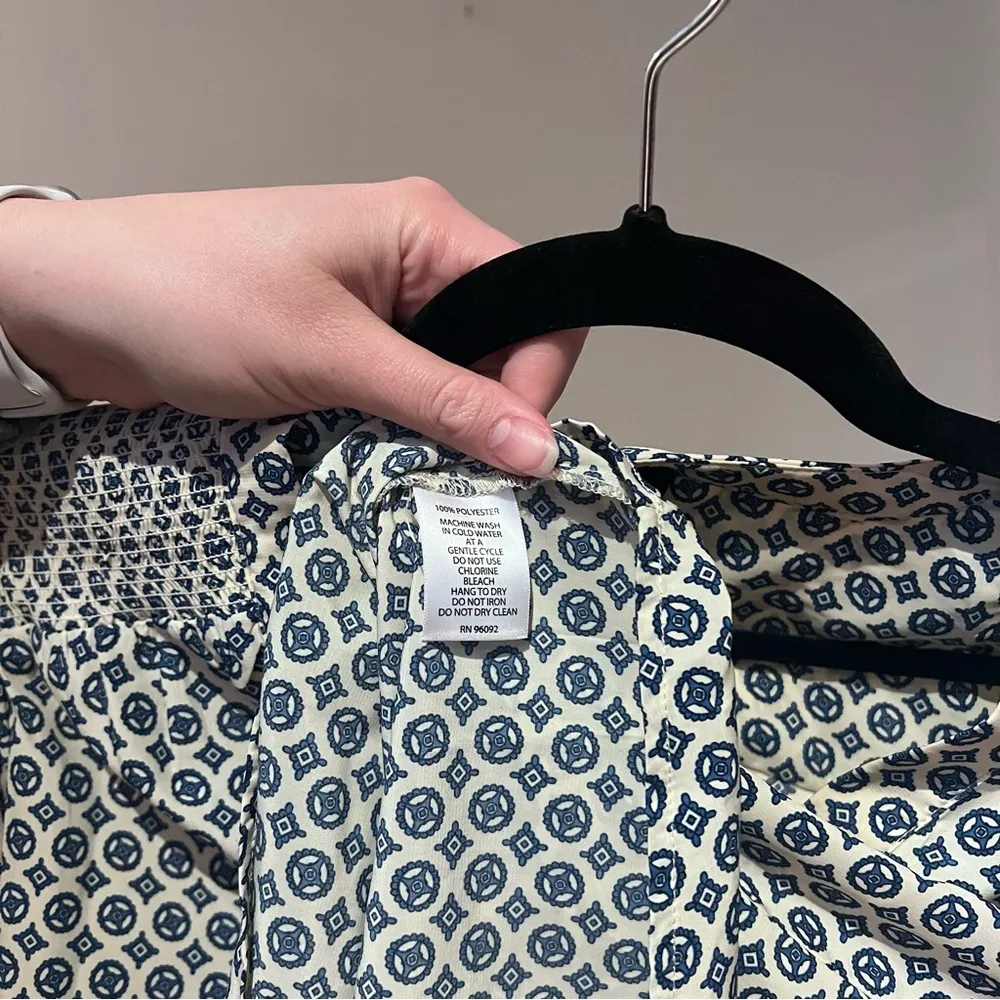 Cynthia Rowley Blue Nautical Print Blouse - Image 4