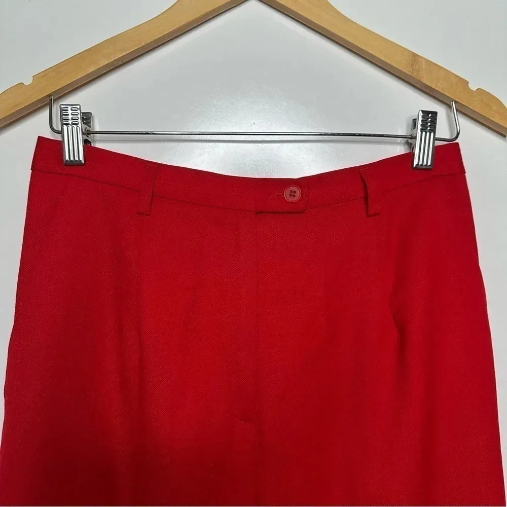 Pendleton Red 100% Virgin Wool Ultra High-Rise Straight Leg Pants Size 8P - Image 2