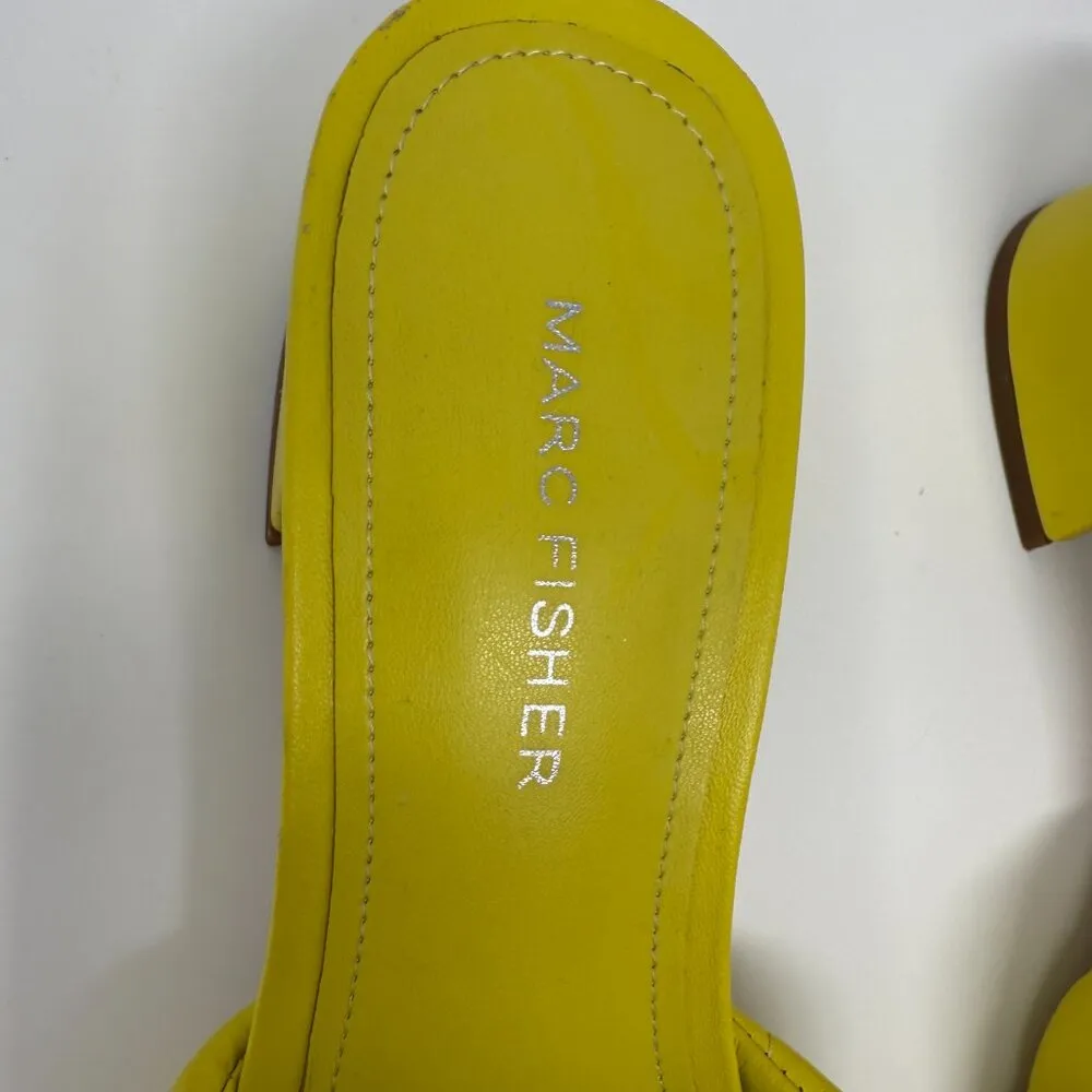 Marc Fisher Carsten Quilted Slip On Kitten Heels Shoes Women's 7.5 M Yellow NWOB - Image 5