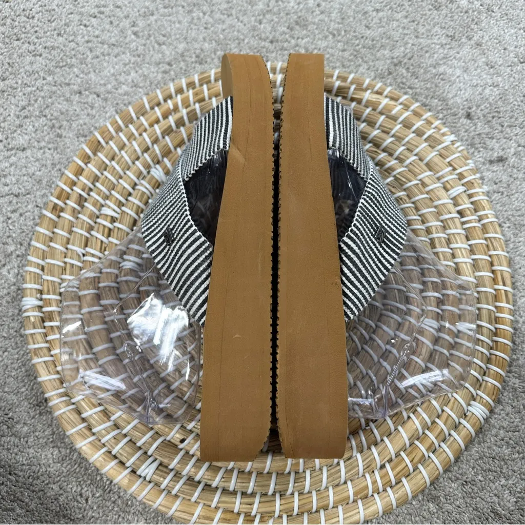 Billabong Women’s Boardwalk Mid-Wedge Sandal Slip On Beach in Black White 10 - Image 9