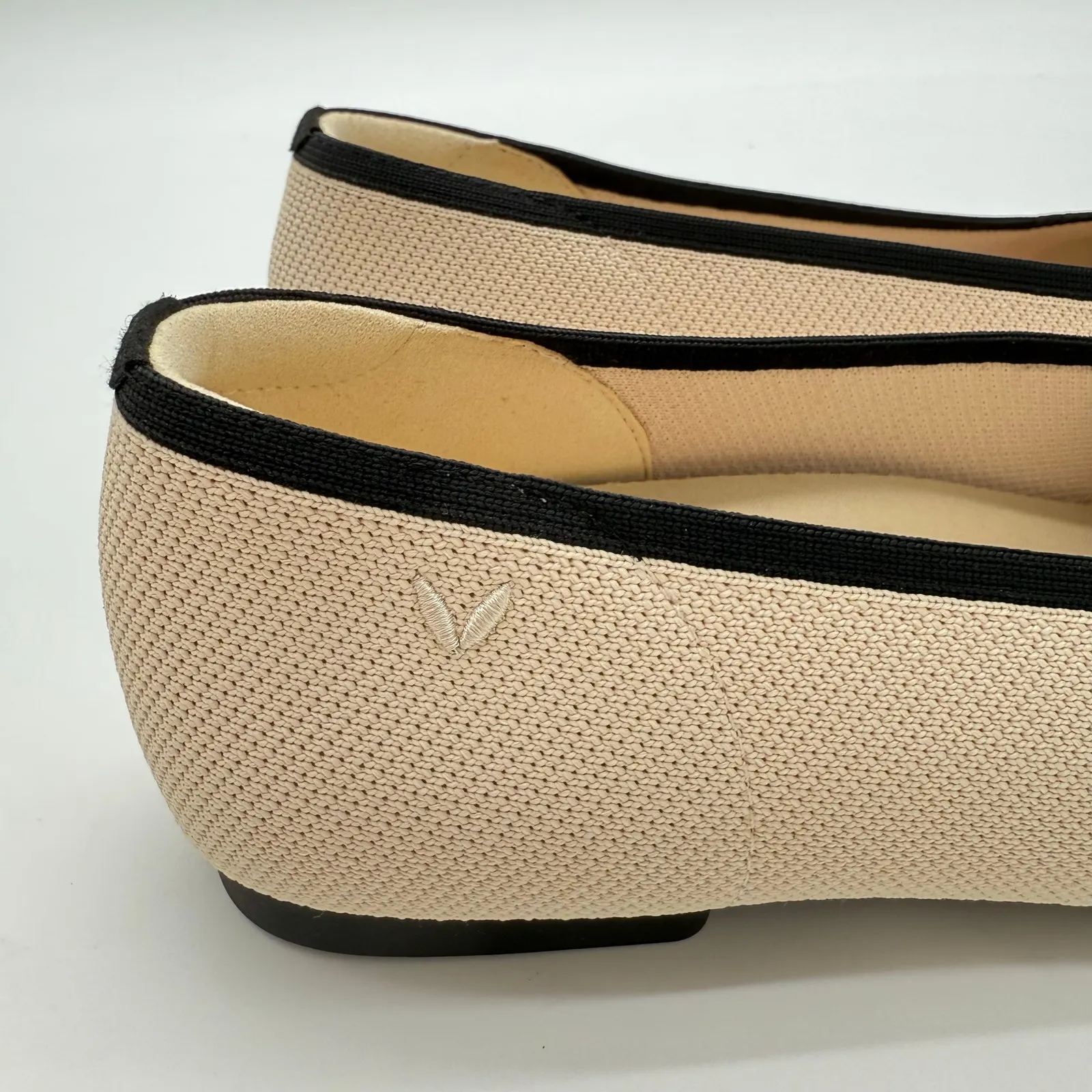 Vivaia Margot Old Money Breathable Comfort Flats Cream Ivory Black 10.5 Wide Size undefined - Image 4