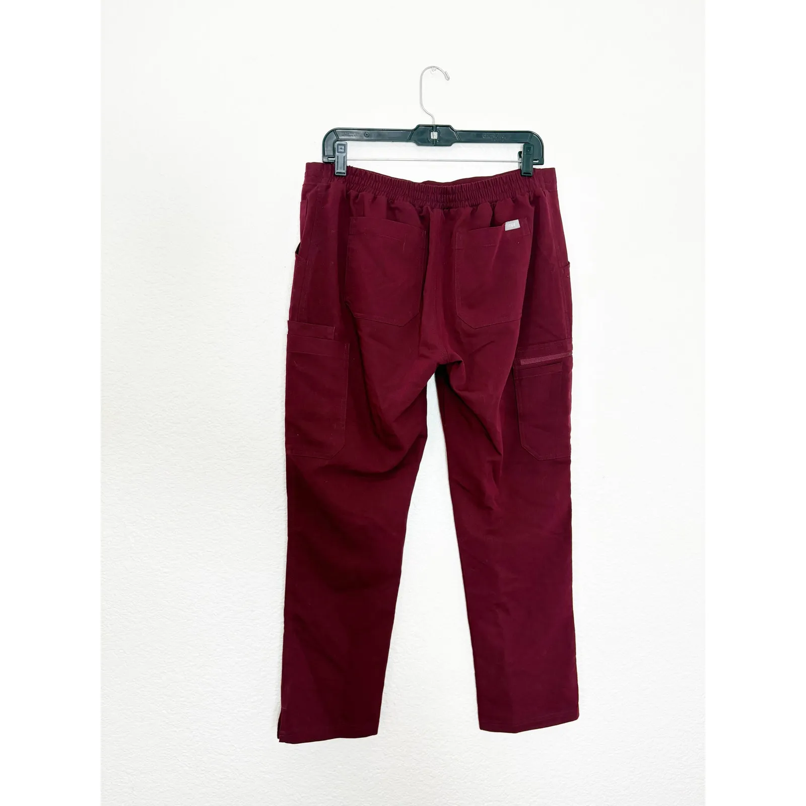 Figs Yola Elastic Waistband Skinny Scrub Pants Size MP Burgundy Nurse Doctor - Image 14