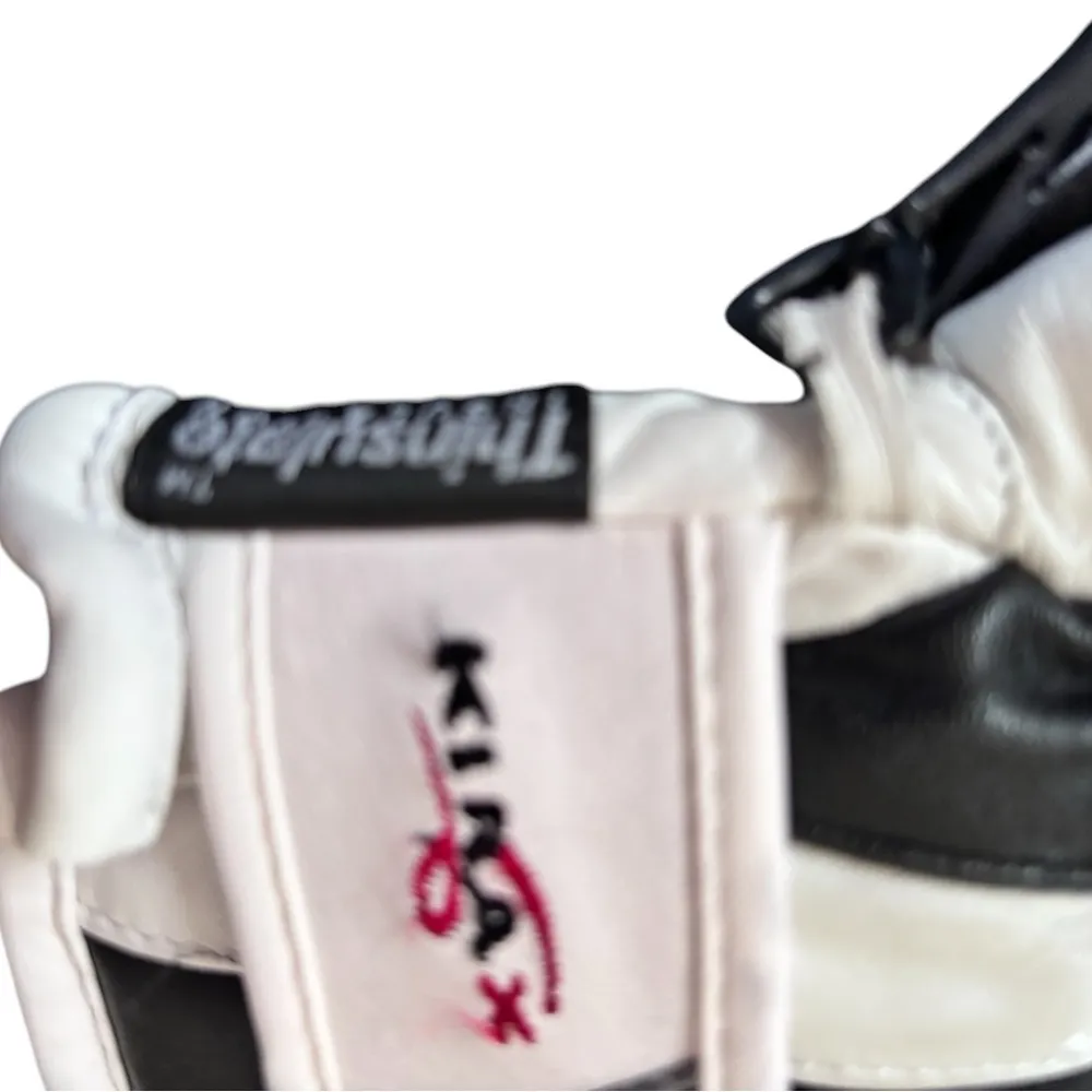 Level Women’s White Goat Leather Race Mitt Sz M/8 Adjustable Wrist Lined Grips - Image 3