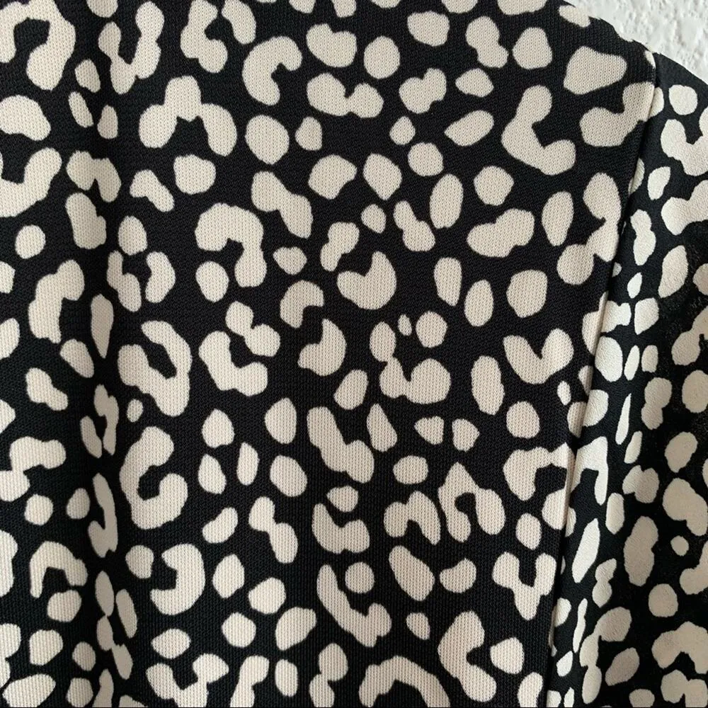 Ann Taylor Cheetah Pleaded Contrasting Fabric Long Sleeve Top Career Business S - Image 8