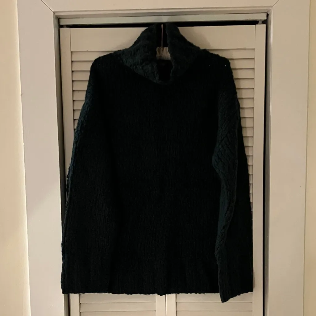 J. Crew Textured Yarn Green Turtleneck Sweater - Image 2