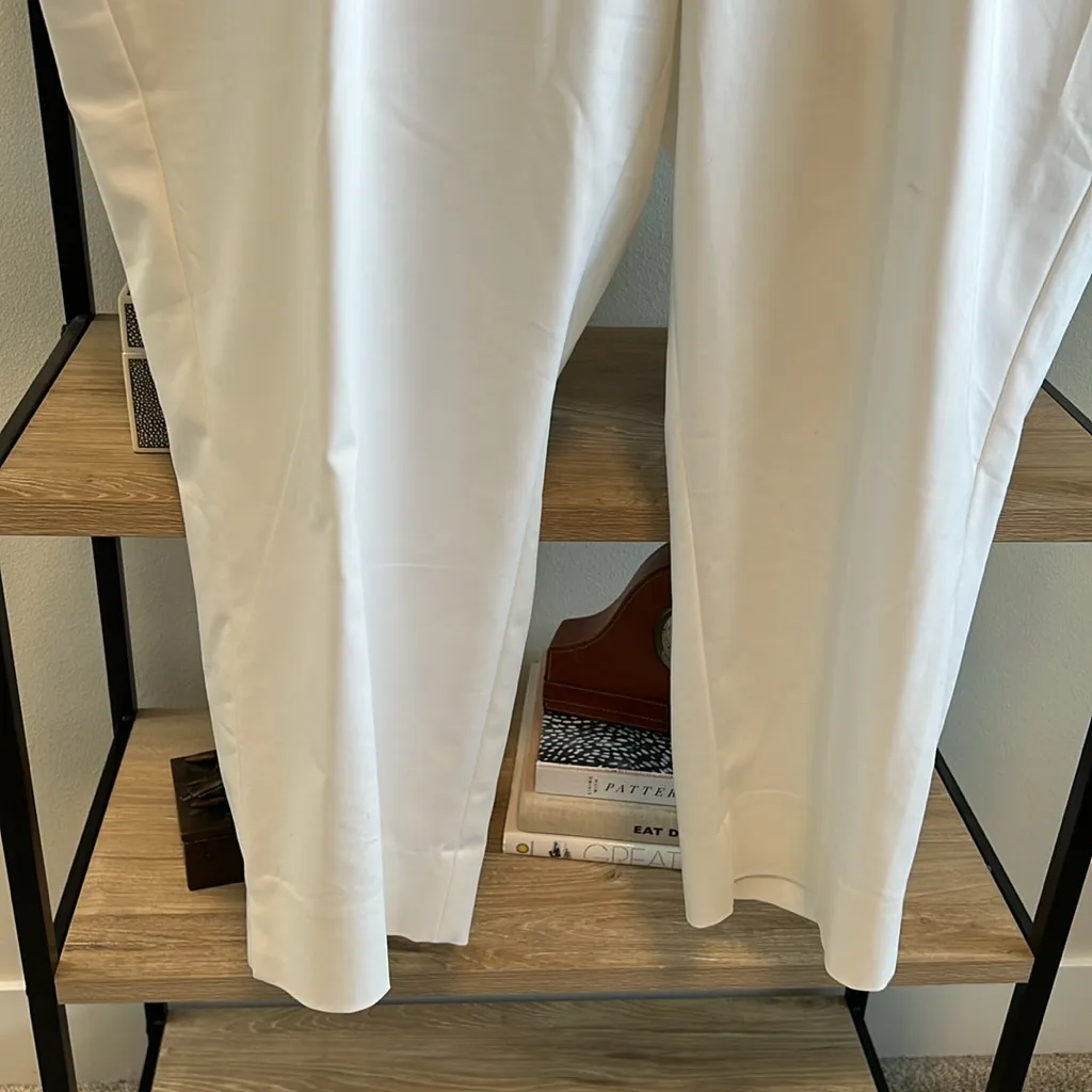 NWT Lane Bryant High-Rise Stretch Cotton Lena Curvy White Career Dress Pant, 28 - Image 3