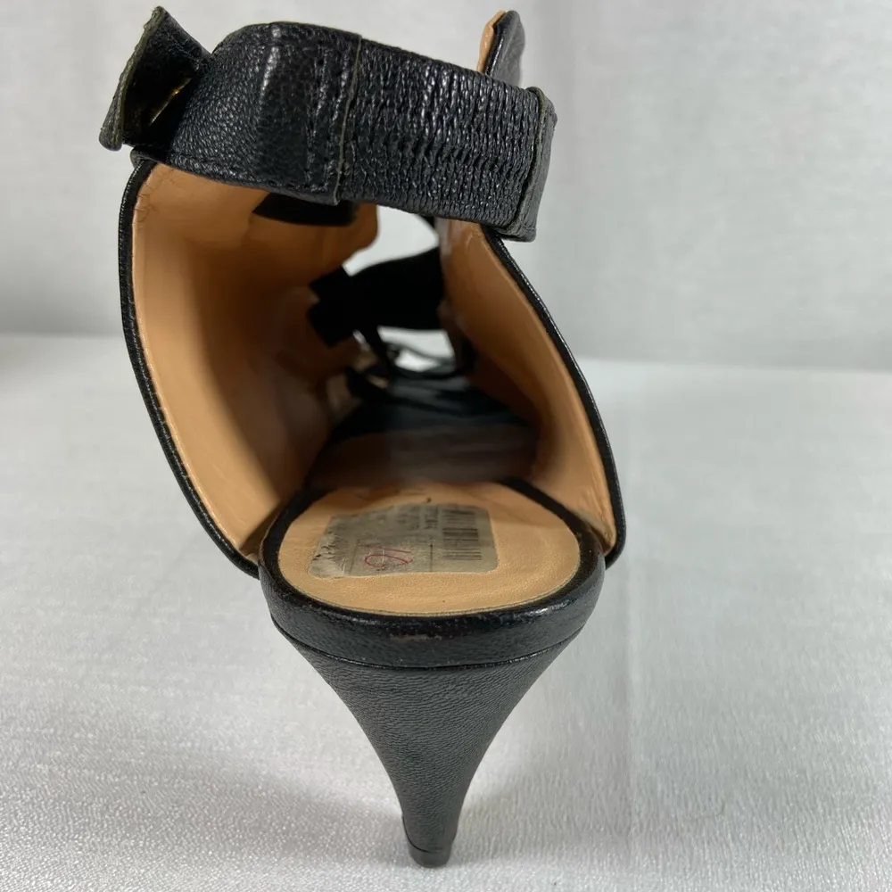 Luiza Barcelos Anthropologie Black Leather Kitten Heels Women’s Size 10B - Image 9