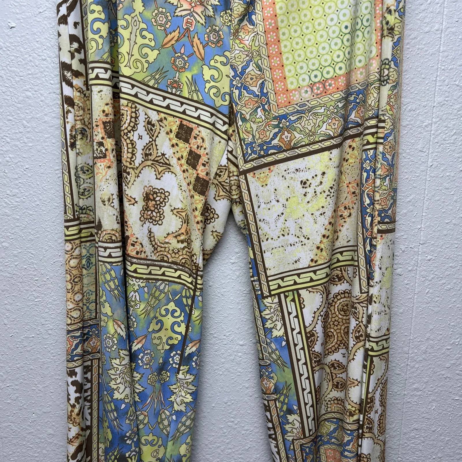 Chico's Patchwork Pull On Womens Pants Large Bohemian Free Spirited Hippie Beach - Image 5