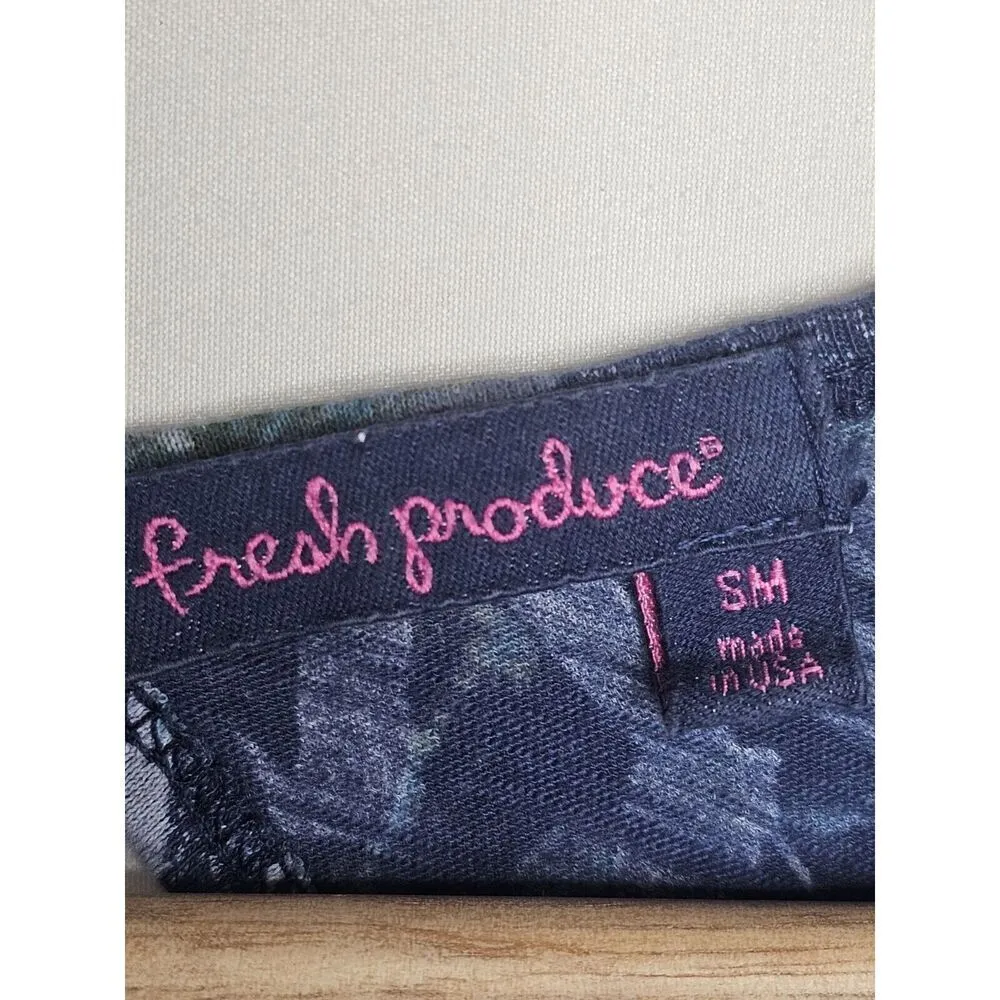 Fresh Produce Vintage Blue Tropical Floral Sleevess Midi Dress Size Small - Image 2