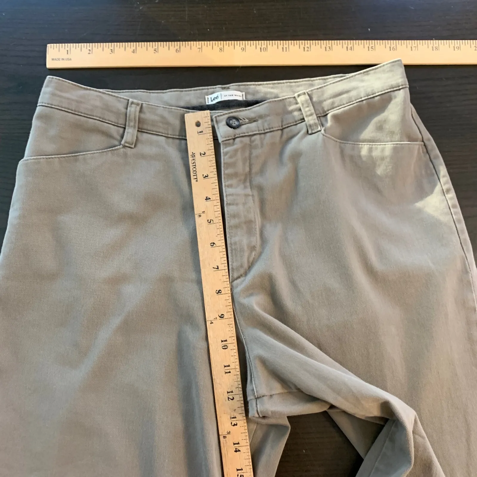 Lee At The Waist Women Gray Wide Leg Casual Pants Sz 14 Medium Basic Minimalist - Image 6