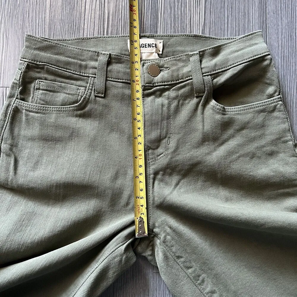 L’Agence Sada Jeans Womens Size 24 Cropped Slim High Rise Basil Green - Image 8