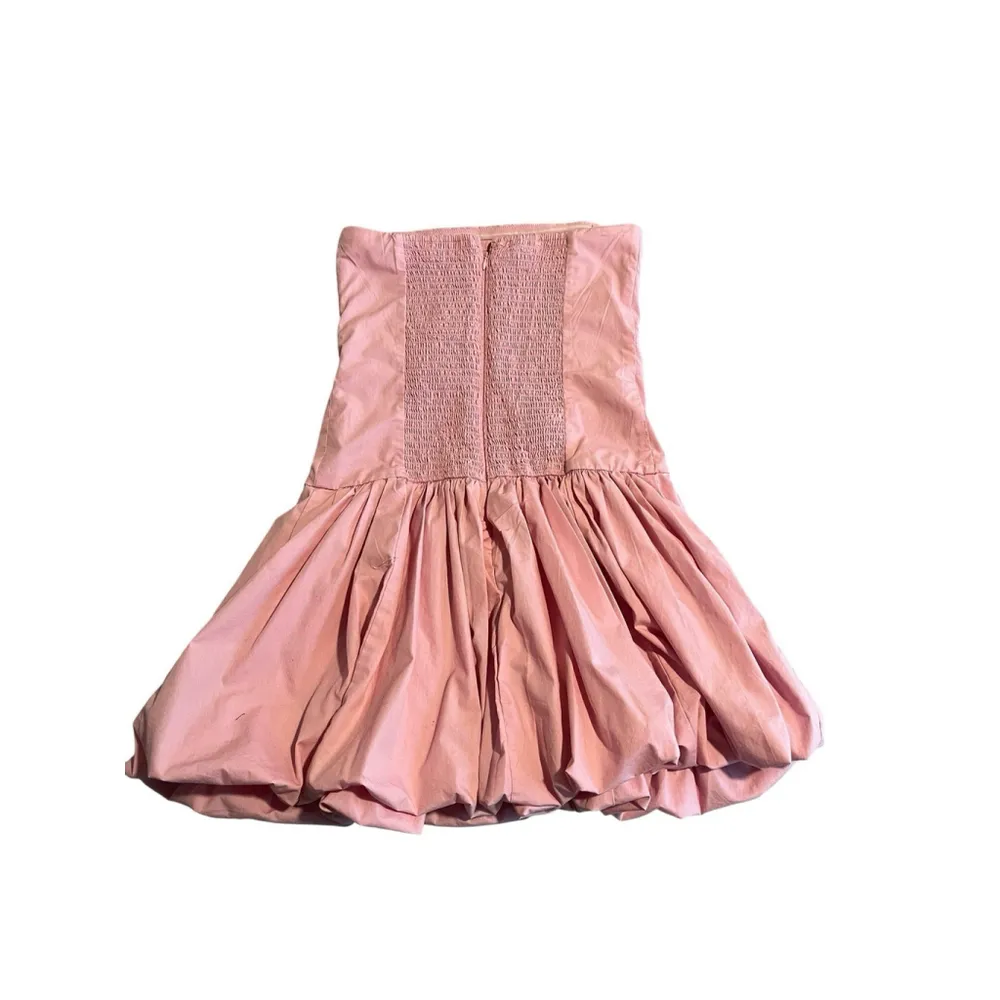 Abercrombie & Fitch Convertible Mini Dress Size Medium T Pink Bubble Hem Smocked - Image 12