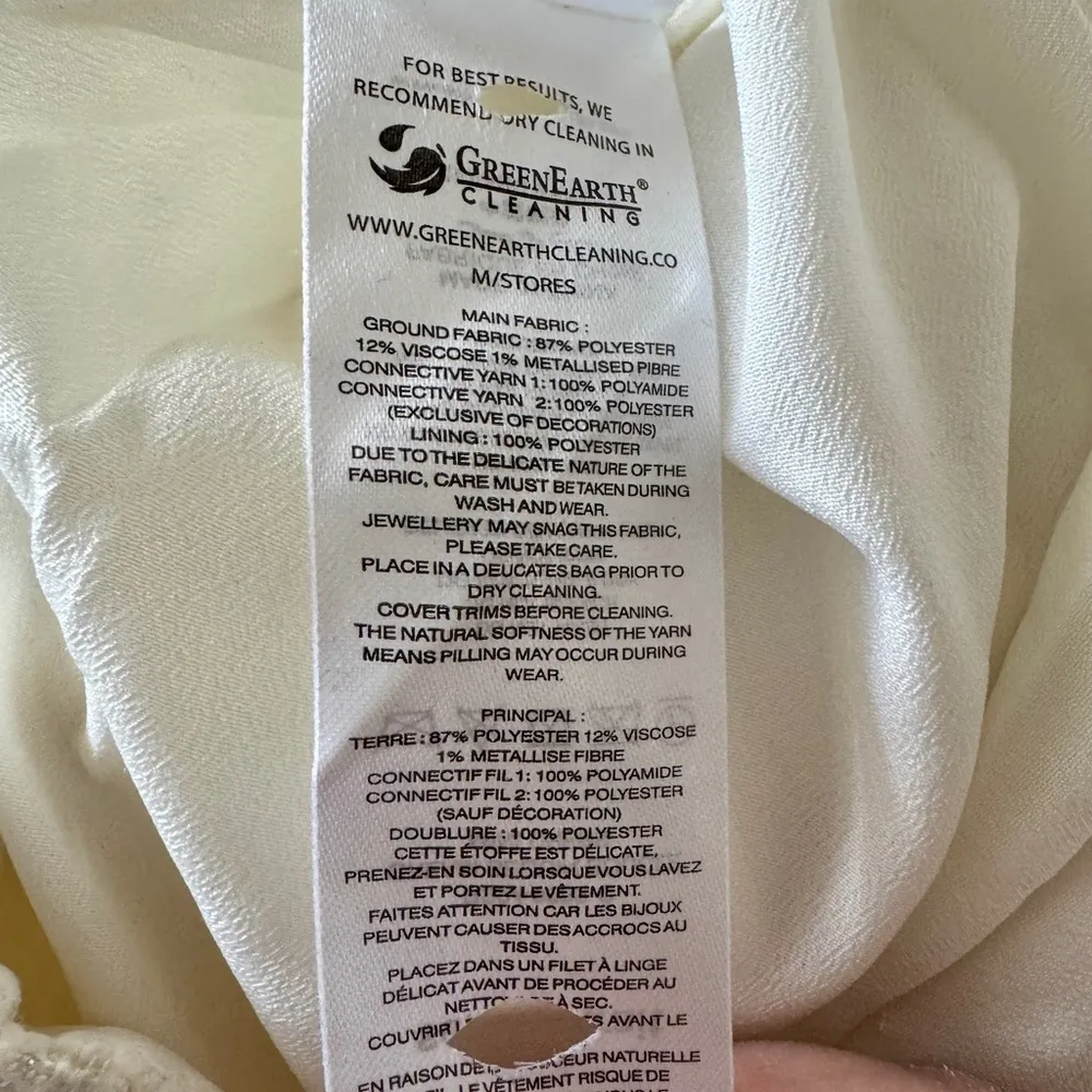 Self Portrait Authentic Cream Sequin Boucle Mini Dress Sz US 8/UK 12 Party Glam - Image 10