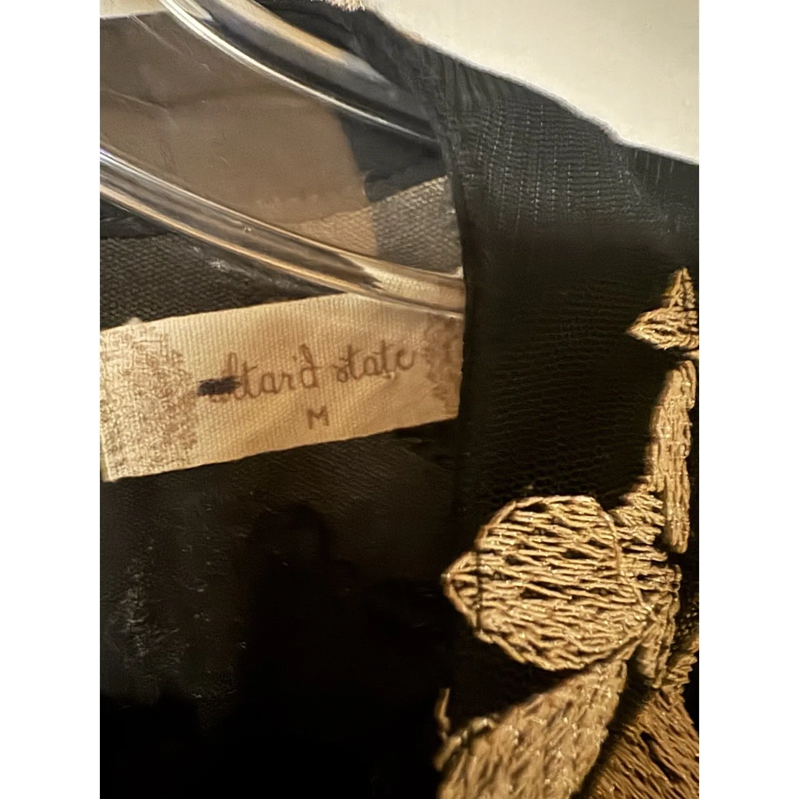 Altar'd State Malvern Dress Size M With Rose Gold Embroidery And Sheer Arms - Image 9