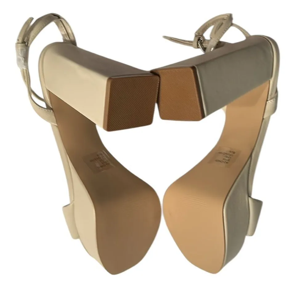 Aqua Bone/Cream Strappy Leather Sandals(Size 10M) - Image 5