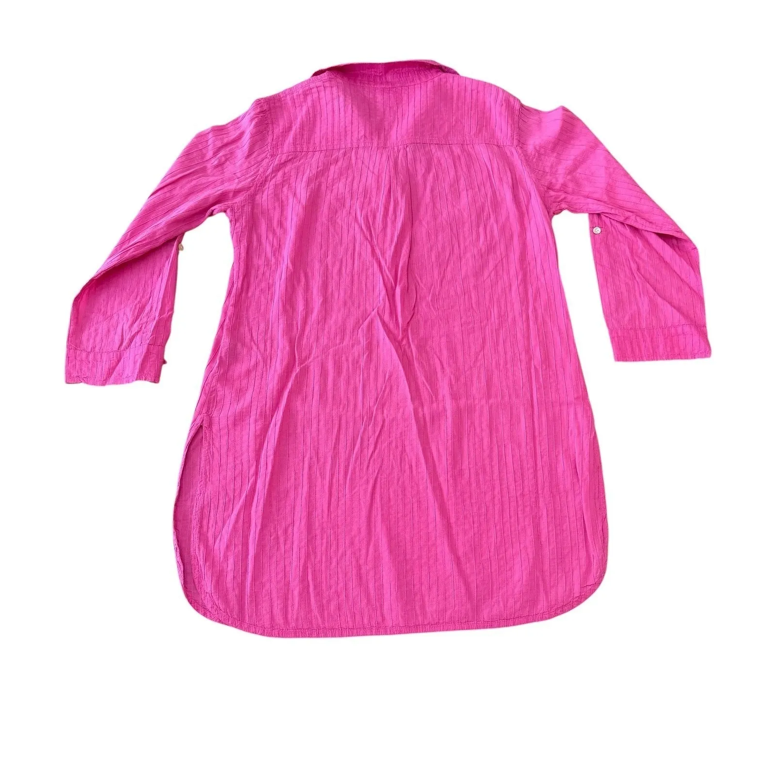 Calypso Bermuda Pink Tunic dress Womens Roll Tab‎ Sleeve Casual Dress Medium - Image 5