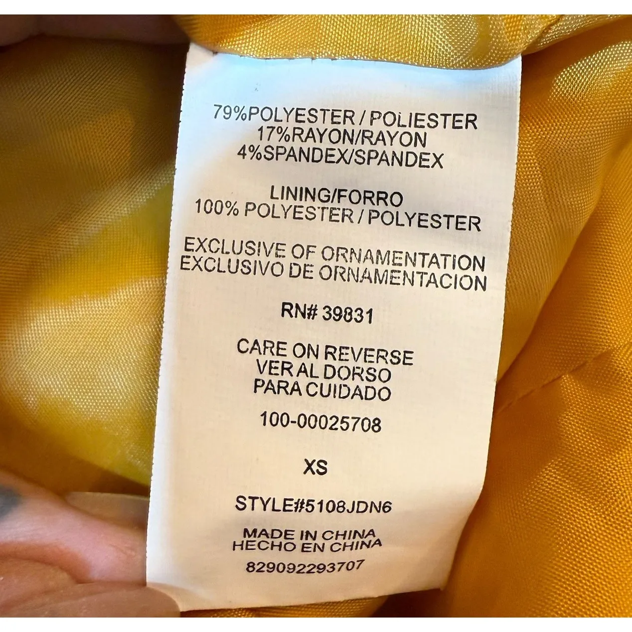 XOXO Y2K Ruched 3/4 Sleeve Cropped Blazer Jacket XS Single Button Made In USA‎ - Image 8