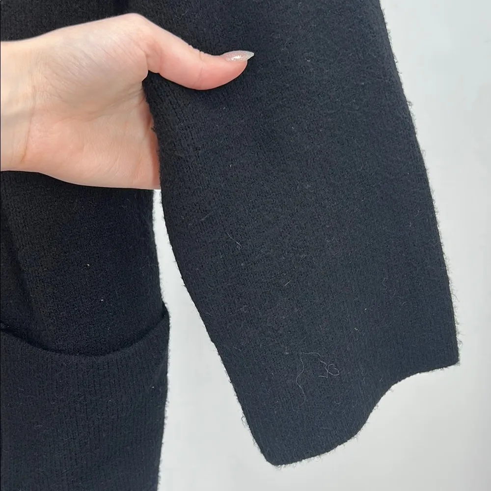 Cyrus Black Cardigan Open-Front Knit Sweater S soft heavy weight thick casual - Image 9