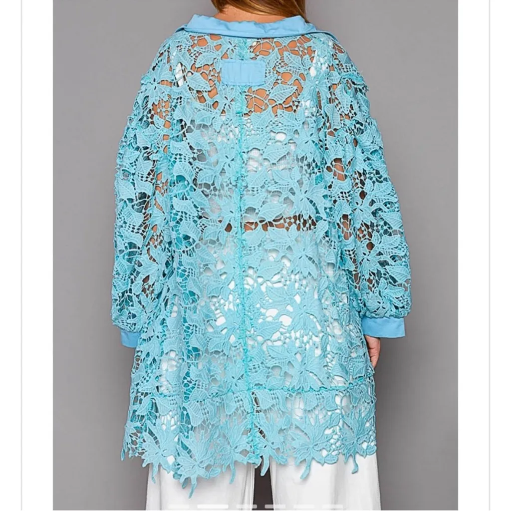 POL lace button down oversized shirt - Image 2