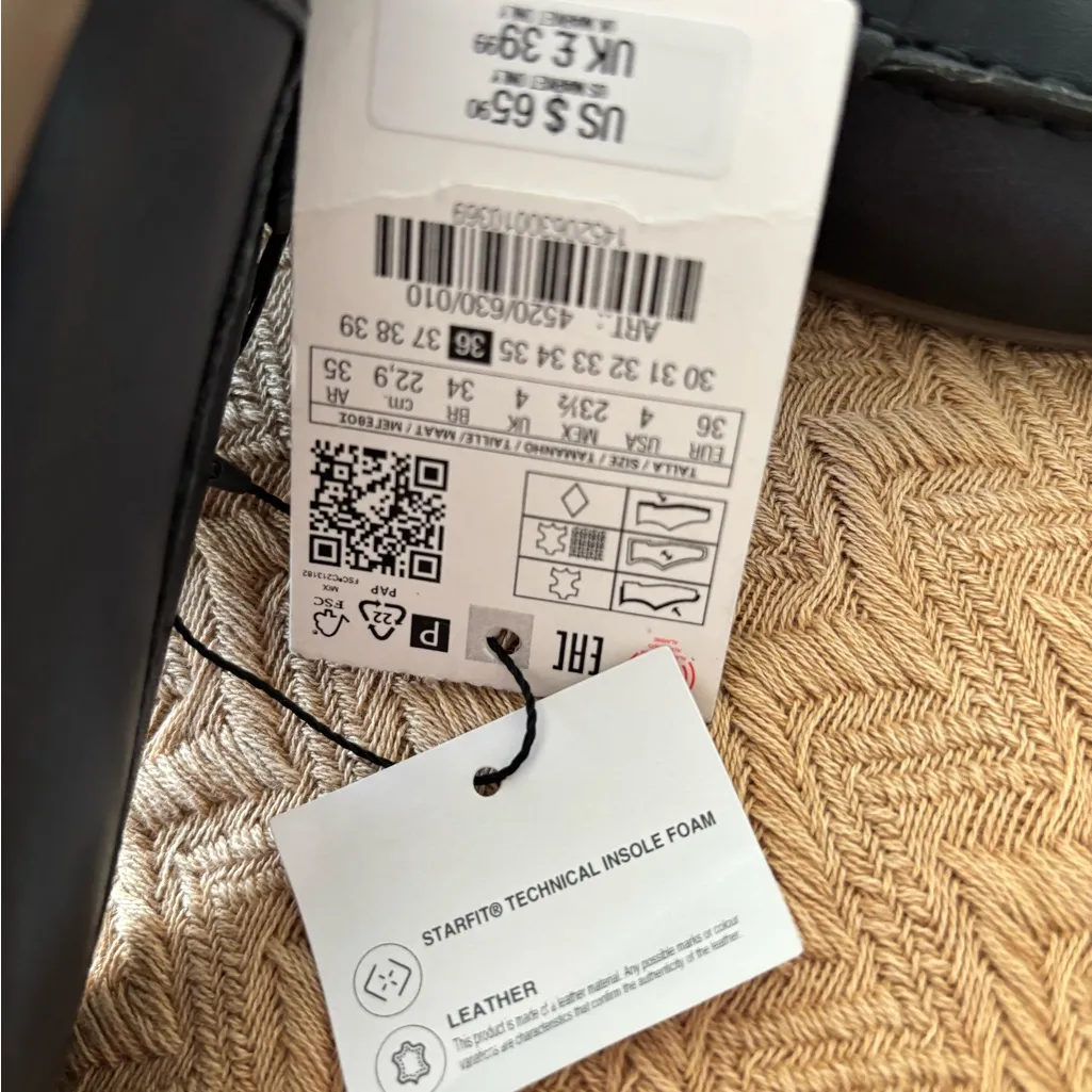 Zara Men's Dark Leather Slip-Ons - Image 8