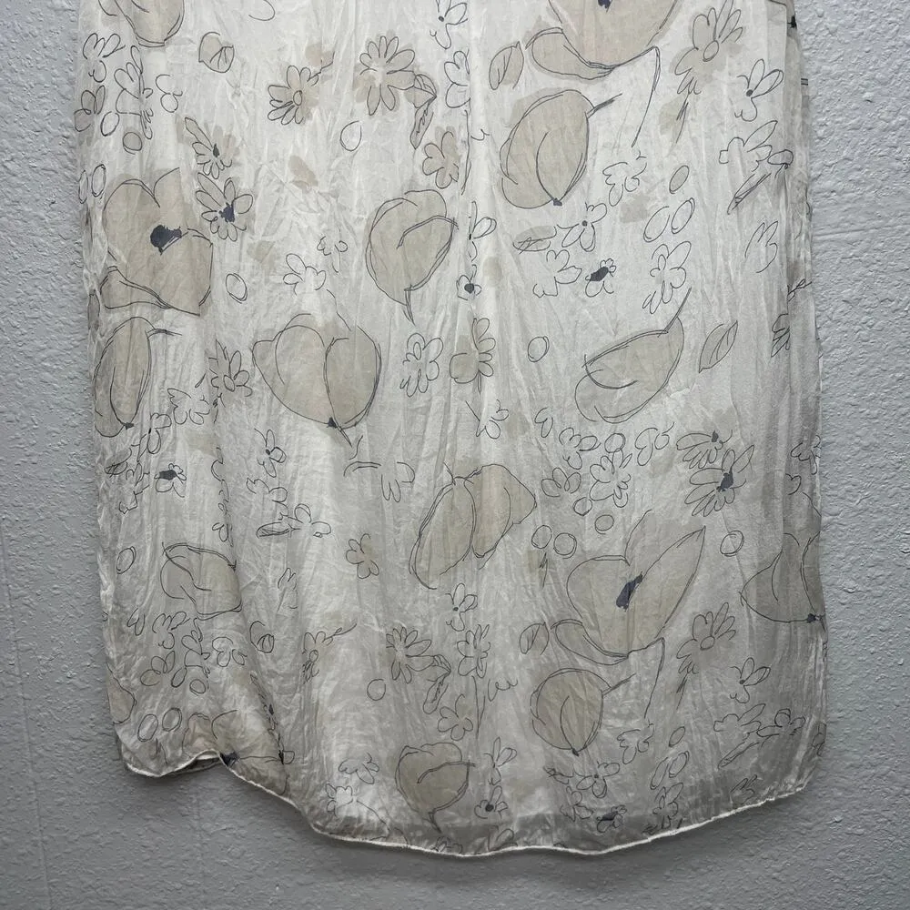 Carla Conti Silk Floral Top Womens Small Party Cocktail Formal Elegant Feminine - Image 7