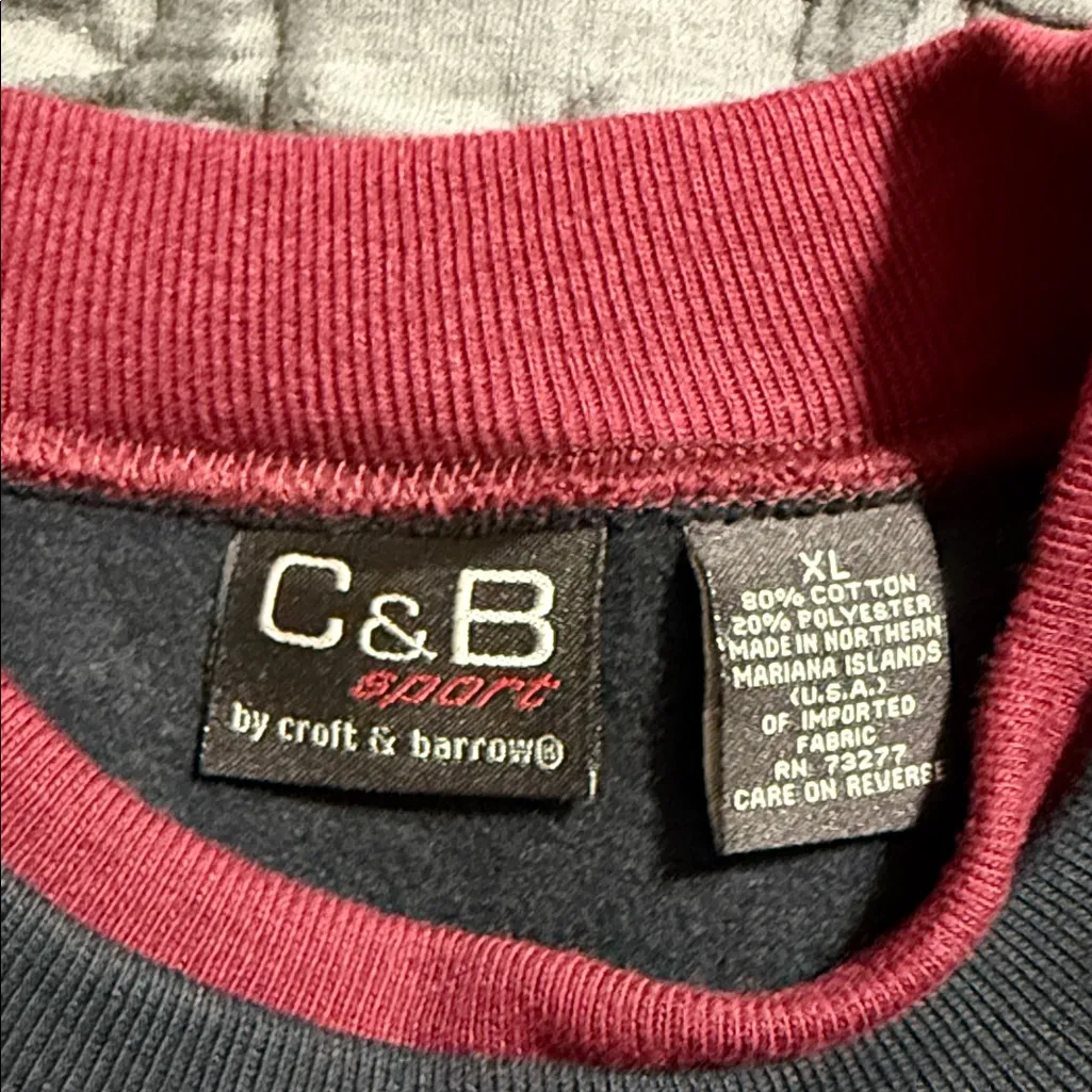 Vintage XL C&B sport embroidered Christmas holly cardinal long sleeve sweater - Image 6