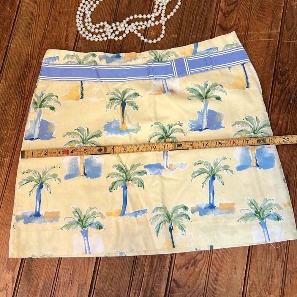 Women’s vintage Molly B preppy Mini skirt yellow palm trees size 8 made in USA - Image 3