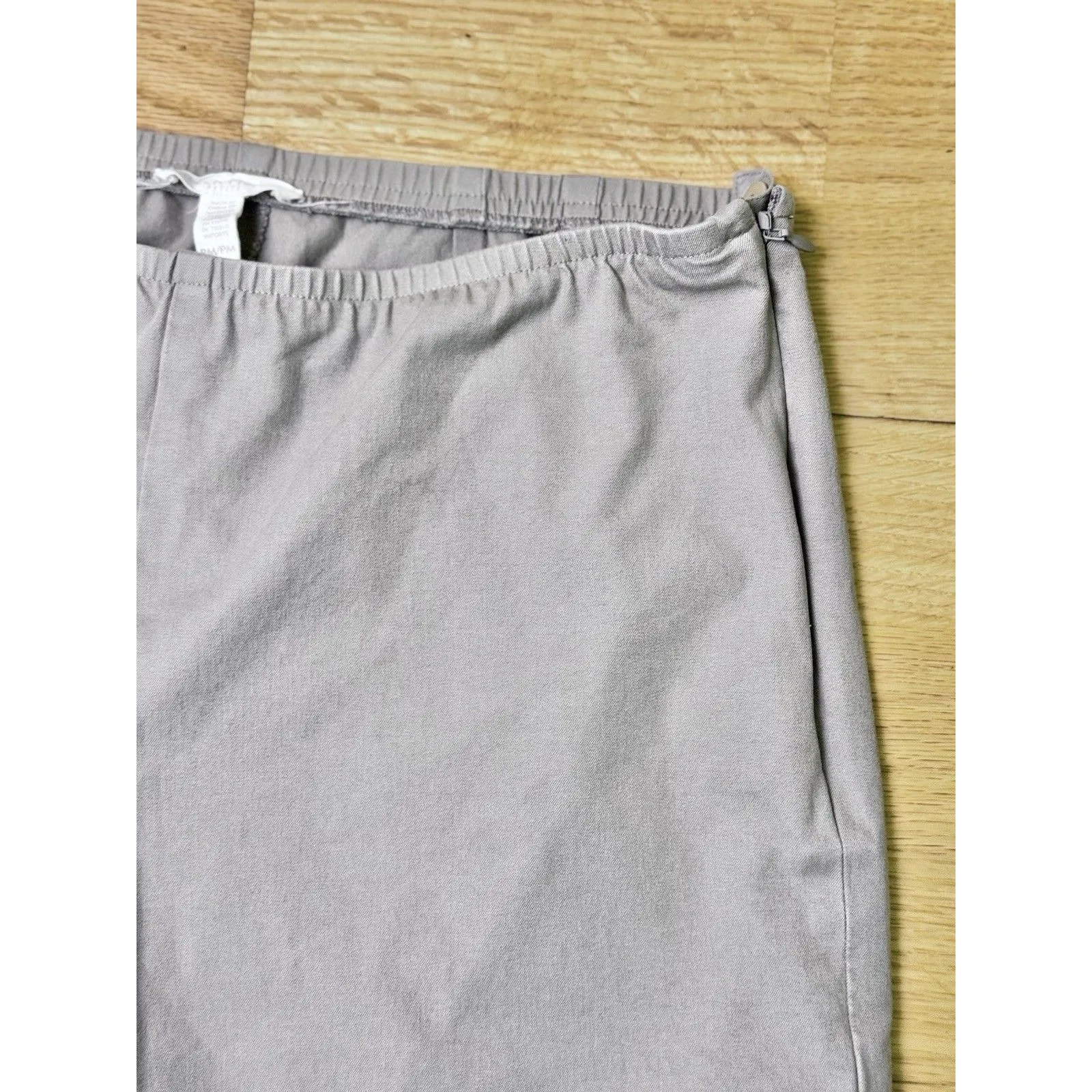 Eileen Fisher Women's Organic Cotton Straight Leg Crop Pants Gray/Beige Size M - Image 10