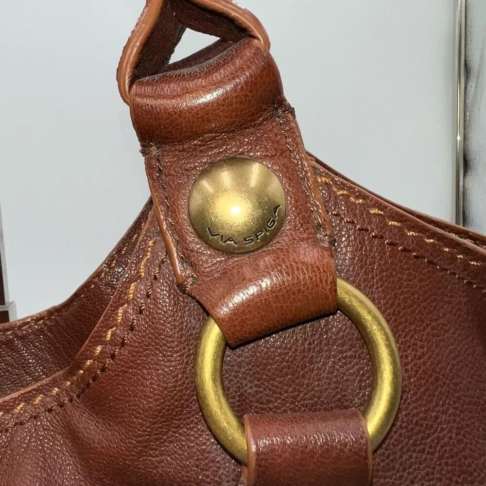 Via Spiga All Leather Snap Pocket Front Hobo Bag - Image 3