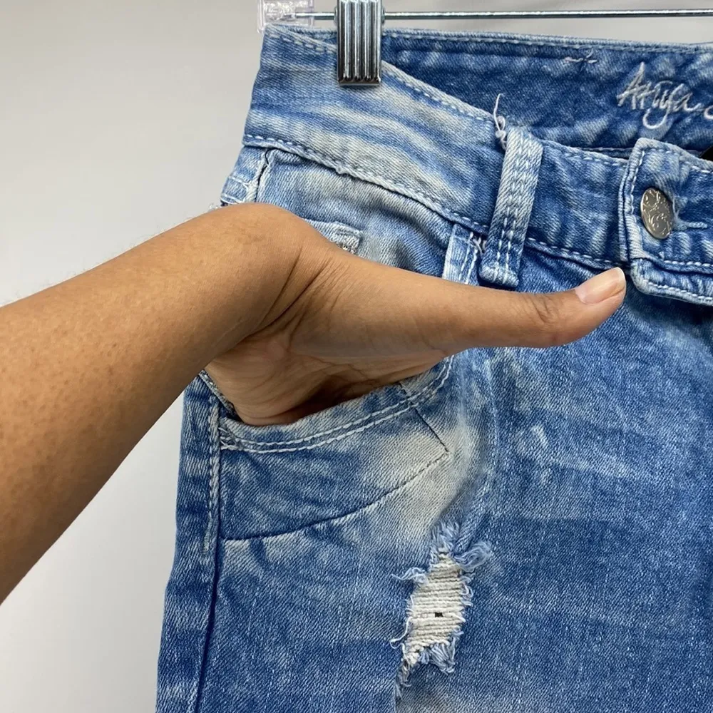 Ariya Vintage Y2K deconstructed Lowrise bleached flare jeans back to school Size undefined - Image 6