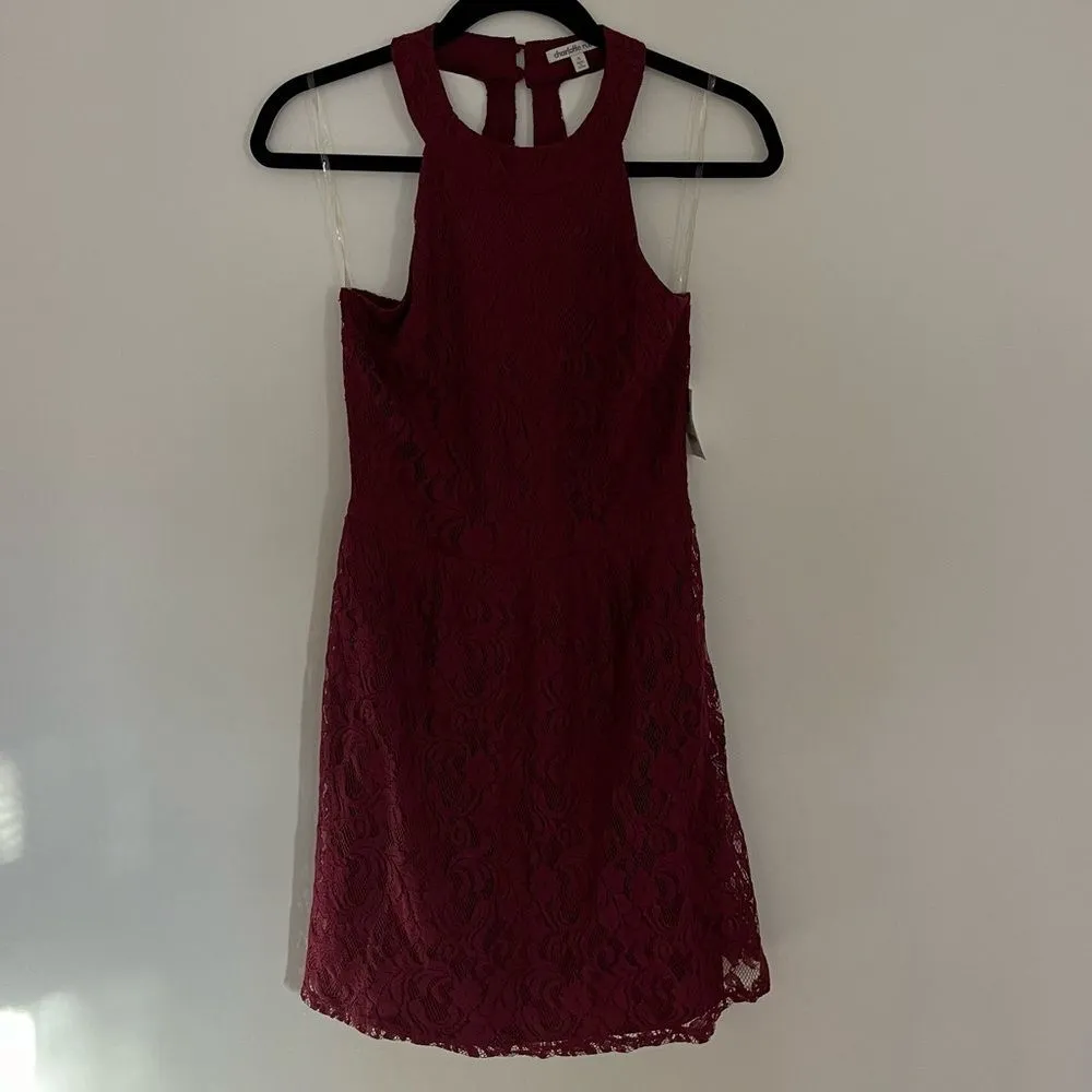 Charlotte Russe NWT Halter Neck Line A Line Lace Mini Dress - Image 11