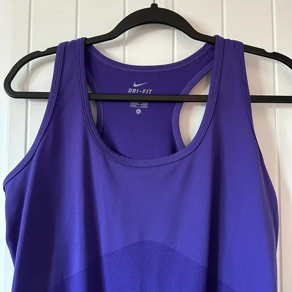 Nike Dri-FIT Tank Top Racerback Athletic Purple‎ Sleeveless Top XL - Image 2