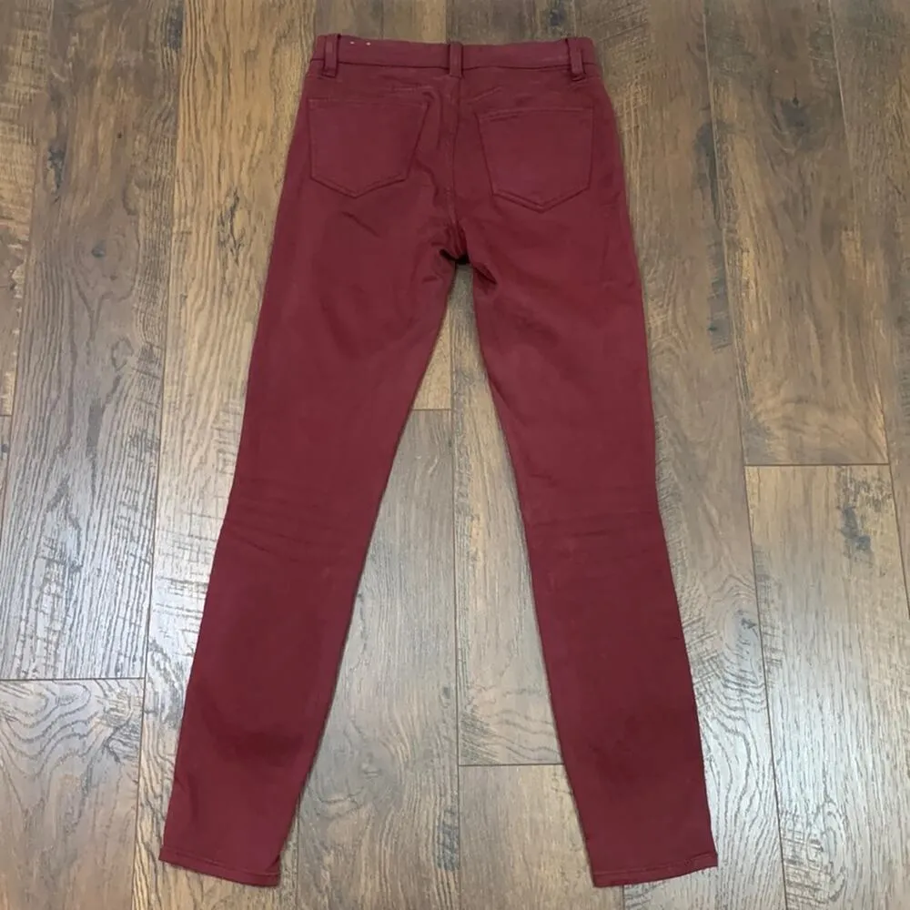 Madewell  Mid-Rise Maroon Burgundy Skinny Skinny Ankle Jeans - Image 7