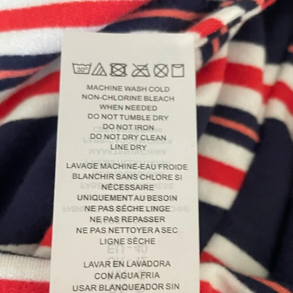 La Blanca Women Shift Dress L Sailor Striped Lace Bodice Nautical Coastal Preppy - Image 11